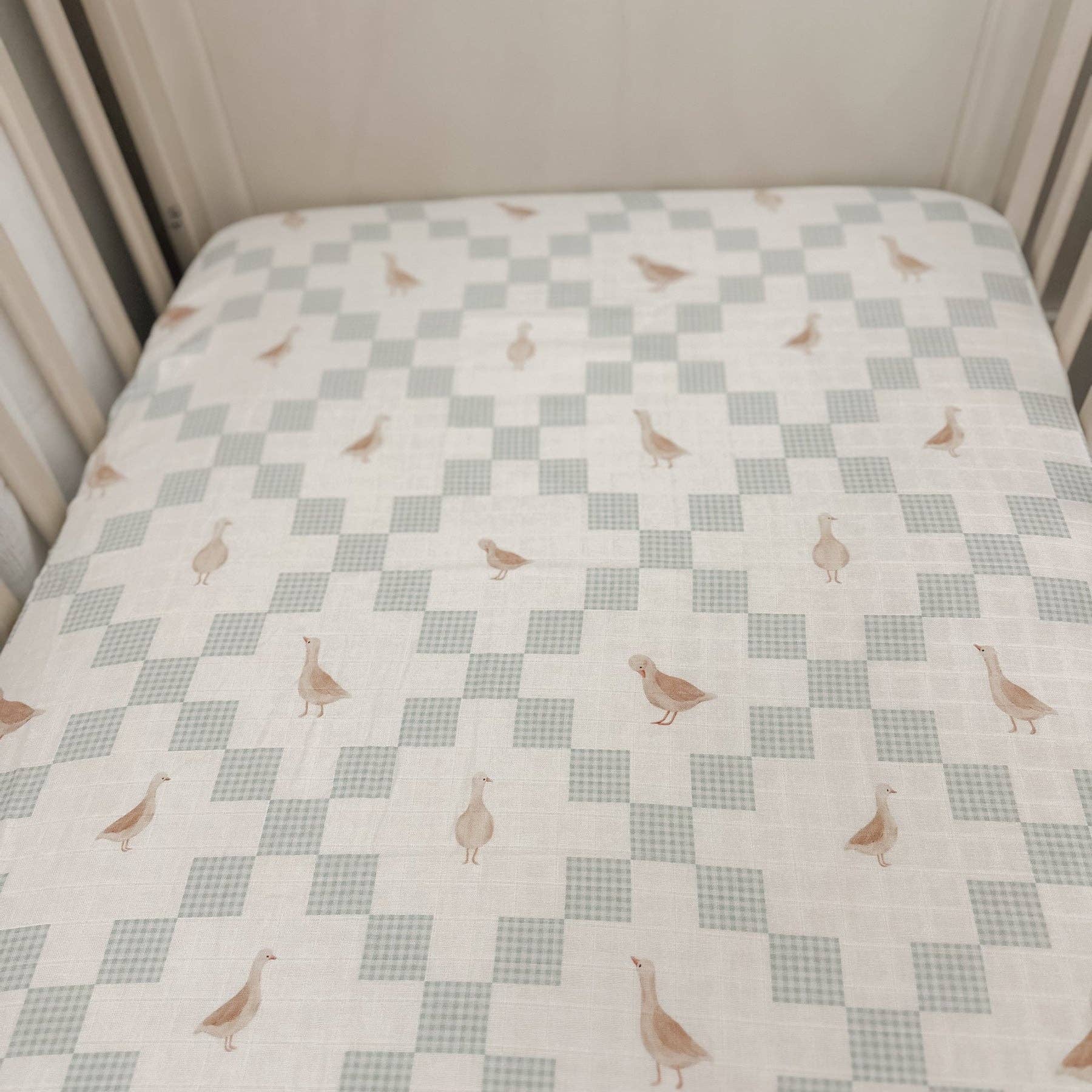 Goosey Gander Fitted Cot Sheet by Pop Ya Tot
