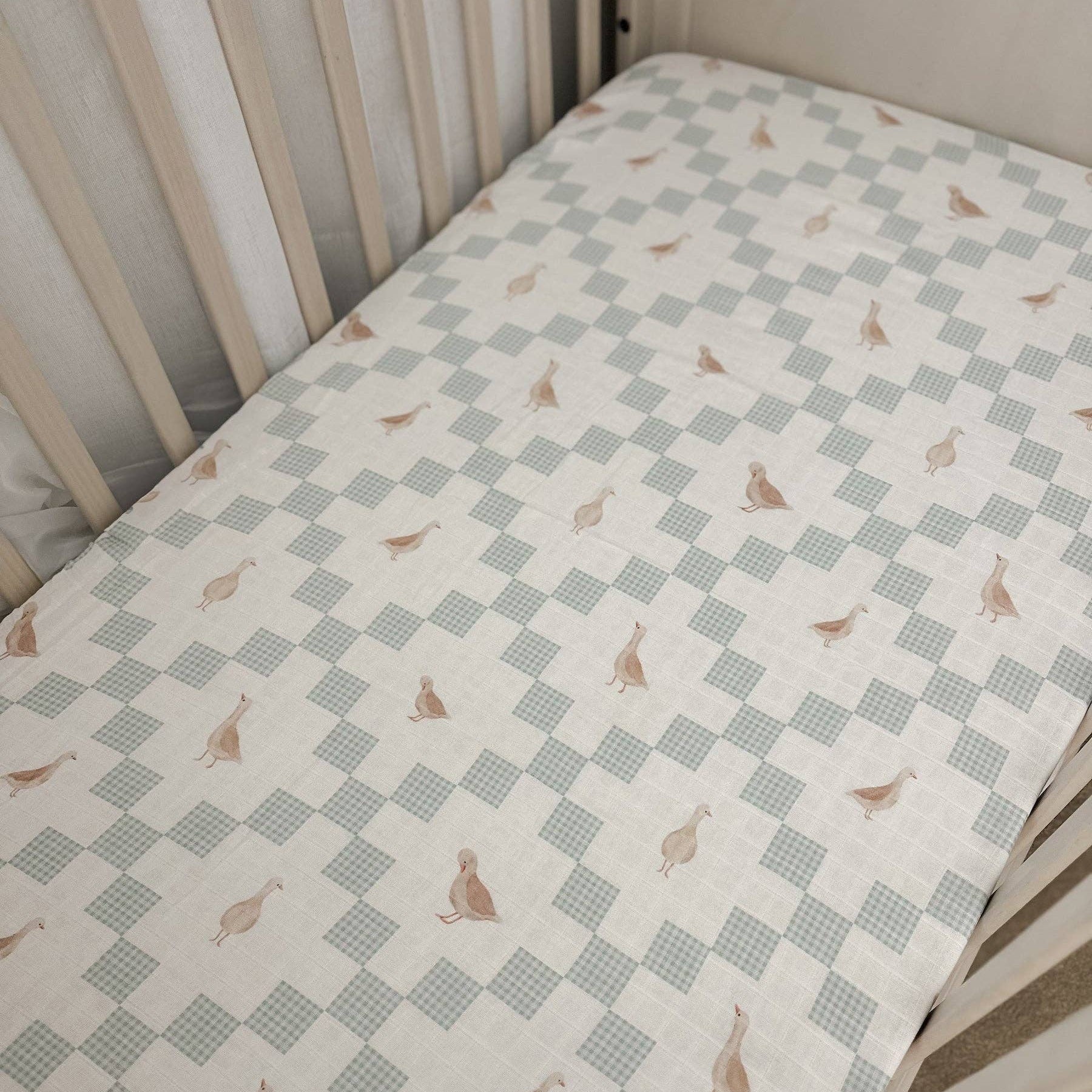Goosey Gander Fitted Cot Sheet by Pop Ya Tot