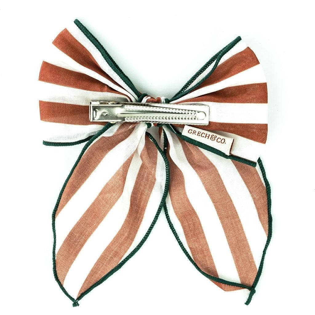 Grech & Co. Fable Hair Bow – Large Organic Cotton Clip | Patterned Retro Collection by Grech & Co.