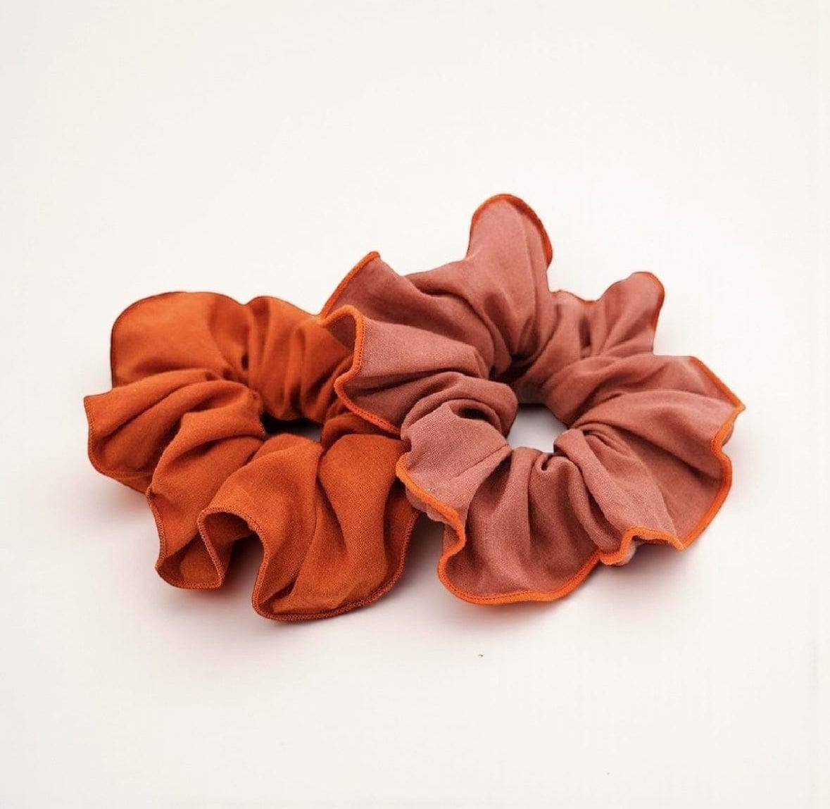 Grech & Co. Patterned Retro Hair Scrunchies – Organic Cotton (Set of 2) Mallow and Tierra by Grech & Co.
