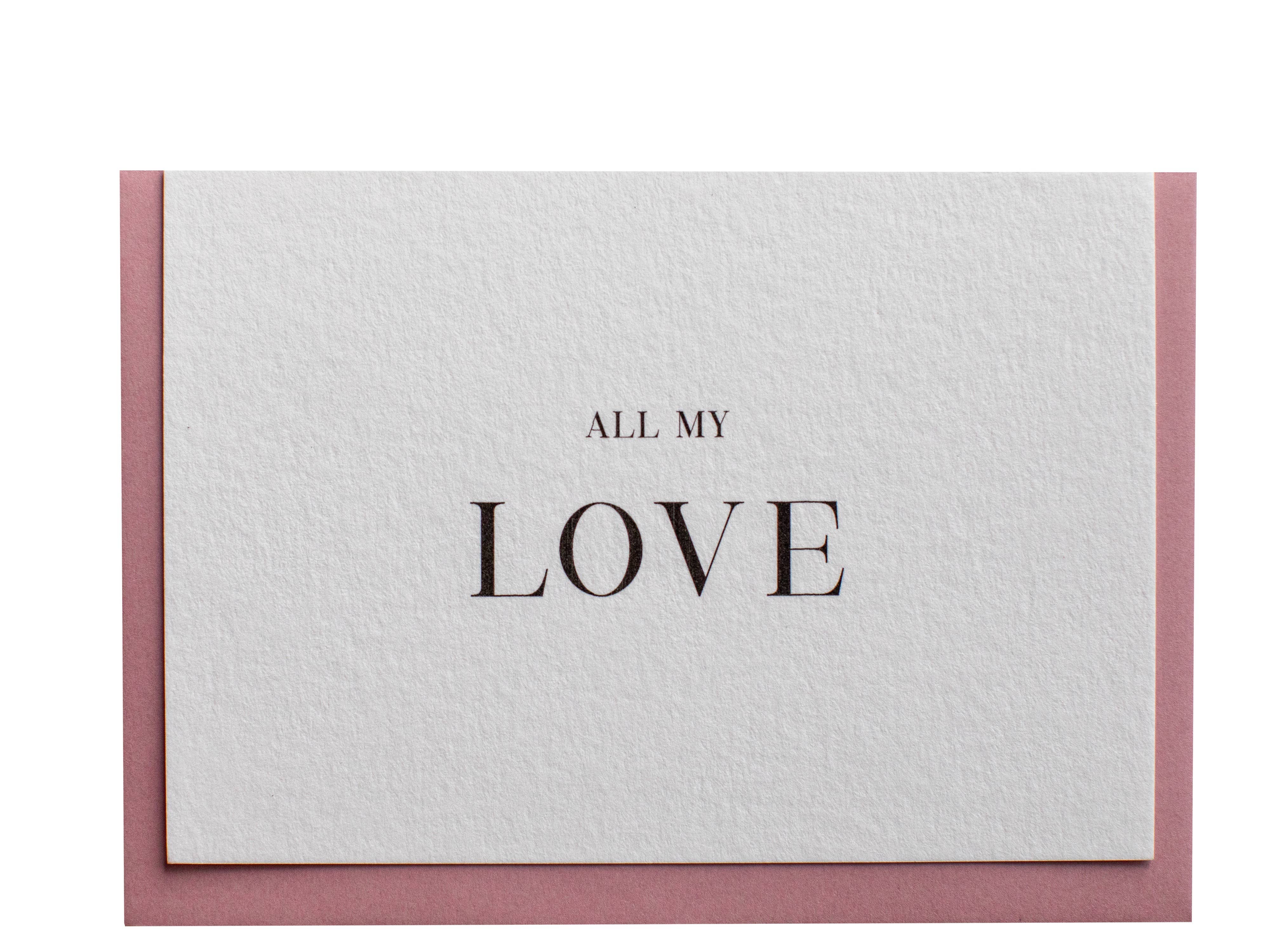 Greeting Cards - Assorted Designs All My Love by Clare Bernadette