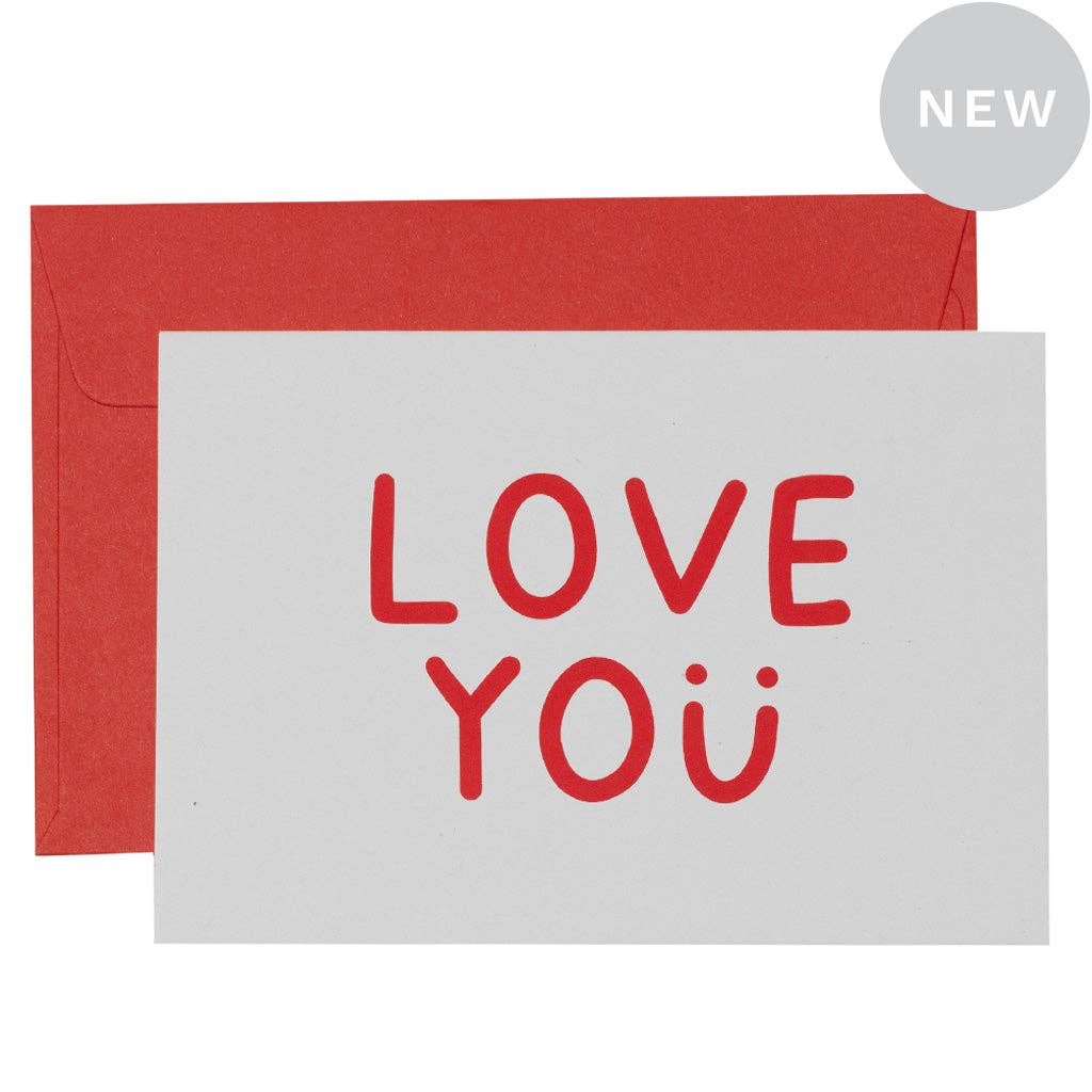 Greeting Cards Love you Smile - Red On White by Me & Amber