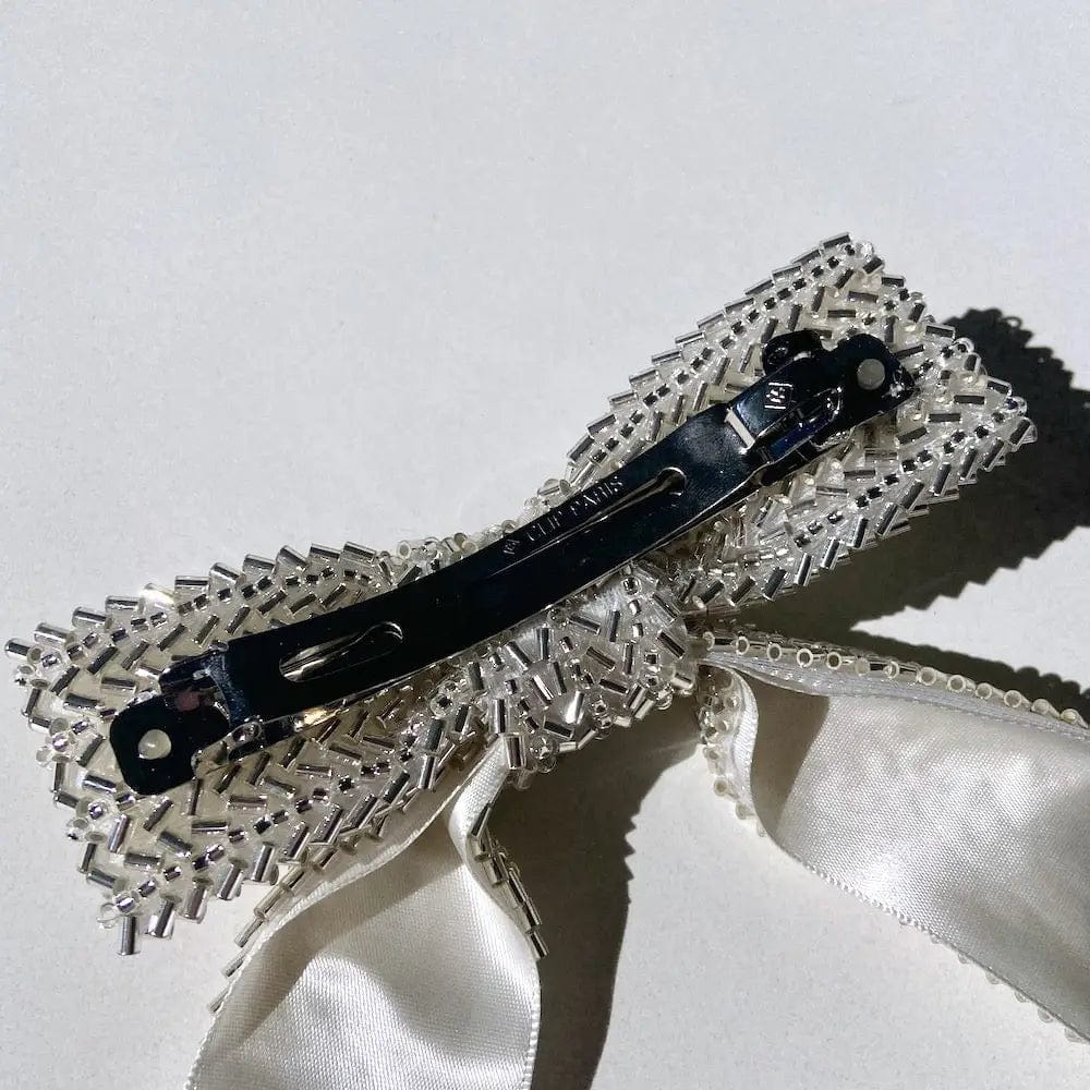 Hand Sewn Beaded Hair Bow Barrettes in 3 Styles by Solar Eclipse