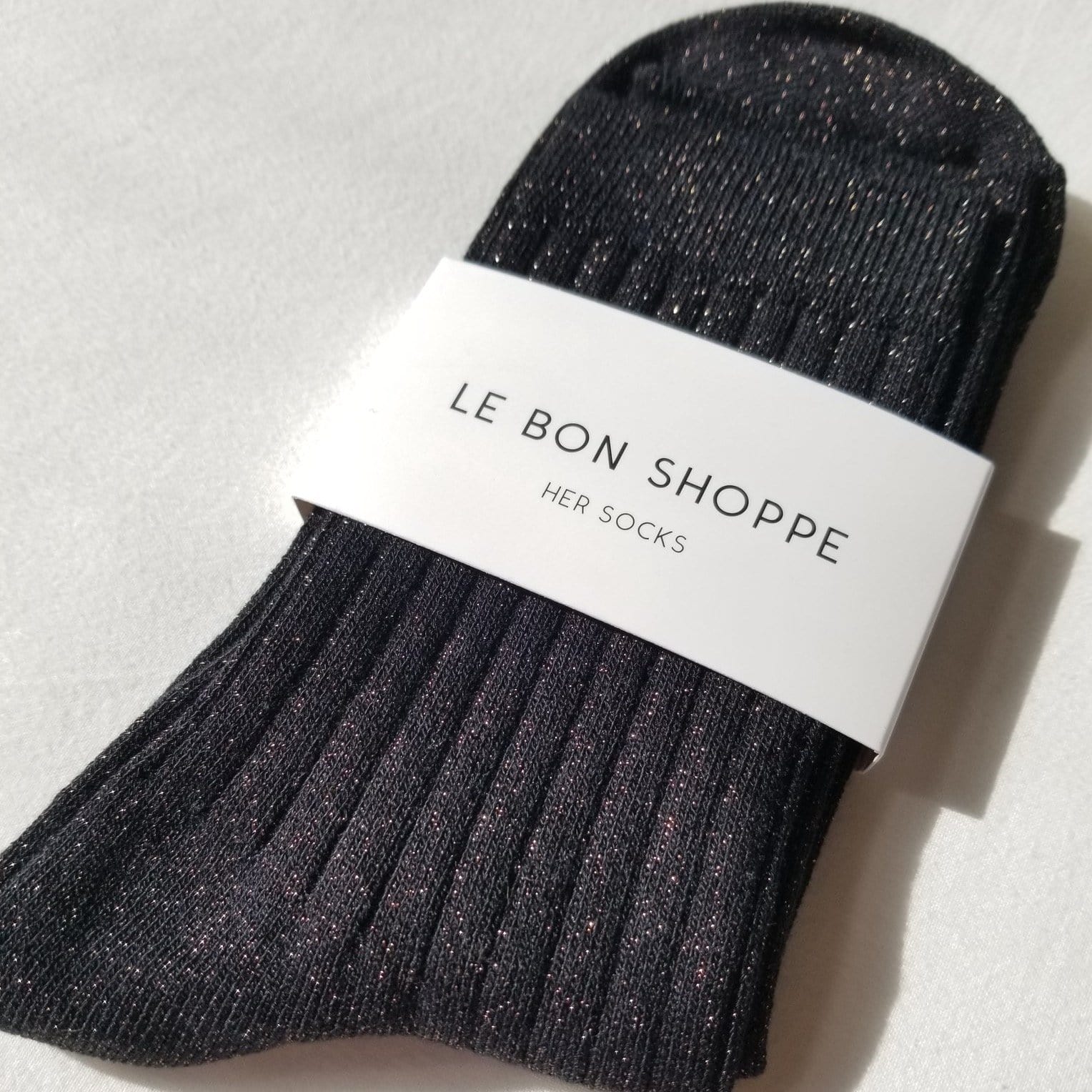 her socks - 7 colours BLACK COPPER GLITTER by Le Bon Shoppe