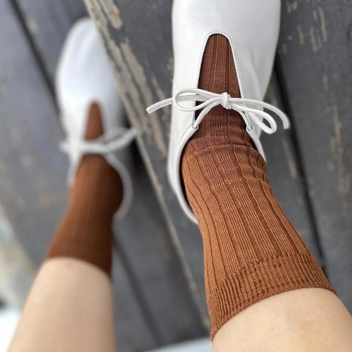 HER Socks in 11 Cotton Rib + 7 Glitter Colours DIJON by Le Bon Shoppe