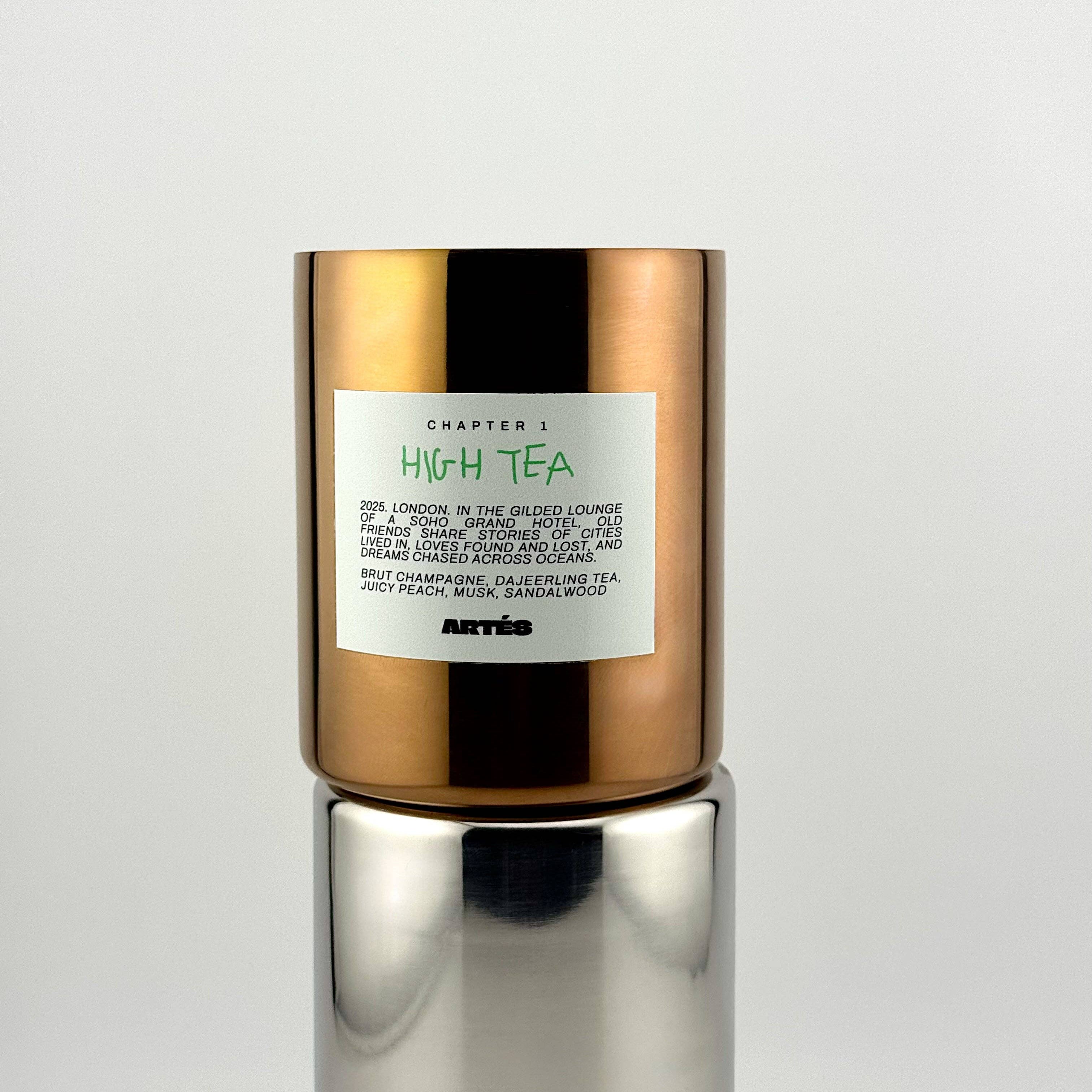 HIGH TEA Scented Bees Wax Candle - Chapters Collection Silver / 280G Chapters Candle by ARTES