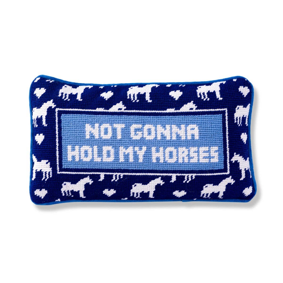 Hold My Horses Needlepoint Pillow by Furbish Studio