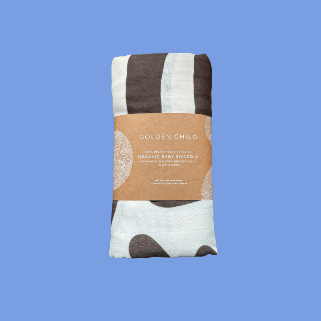 Holiday Patterned Baby Swaddle - Choco & Milk by Golden Child