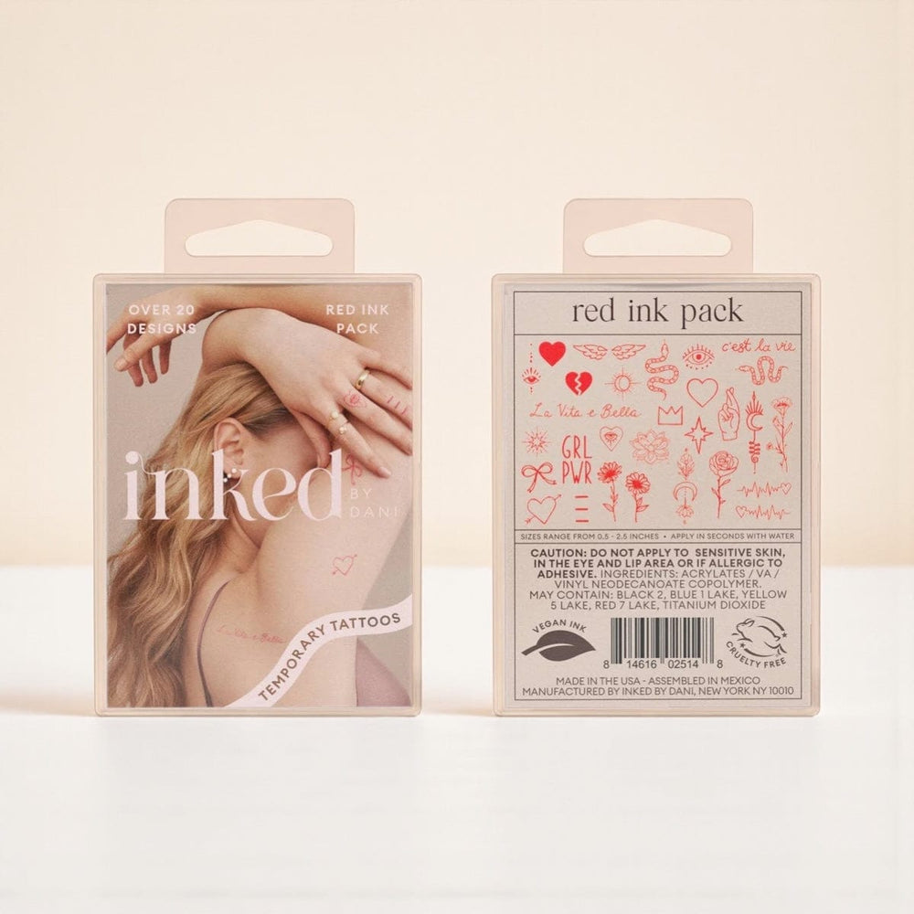 Inked by Dani – Red Vegan Ink Temporary Tattoo Pack | Claya