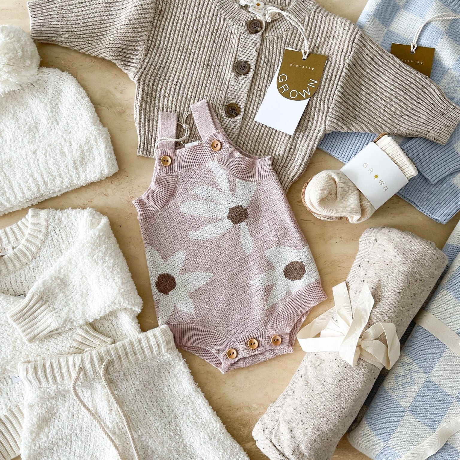 jersey speckle swaddle by Grown