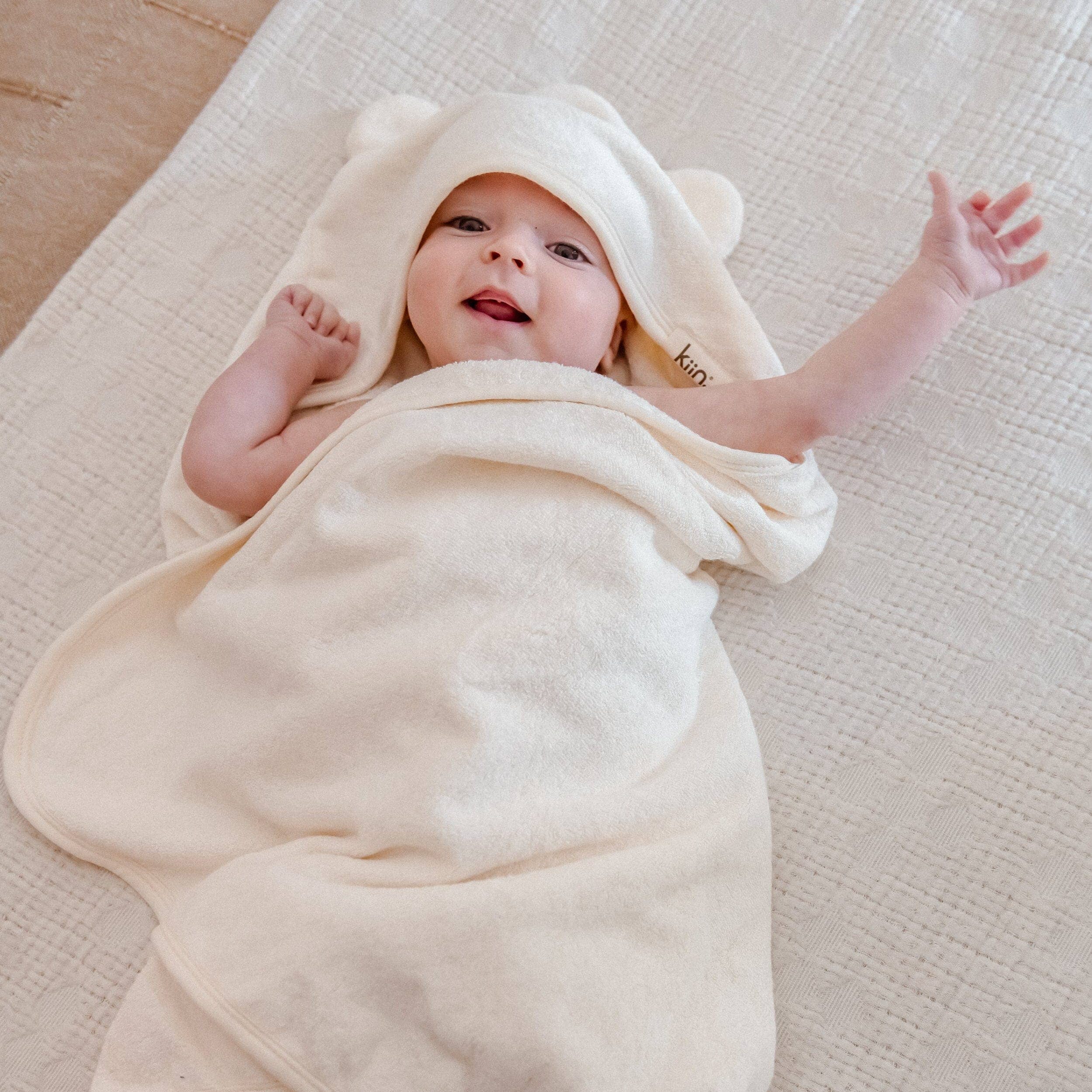 Kiin Baby Hooded Towel – Assorted Colours (90cm x 90cm) by Kiin Baby