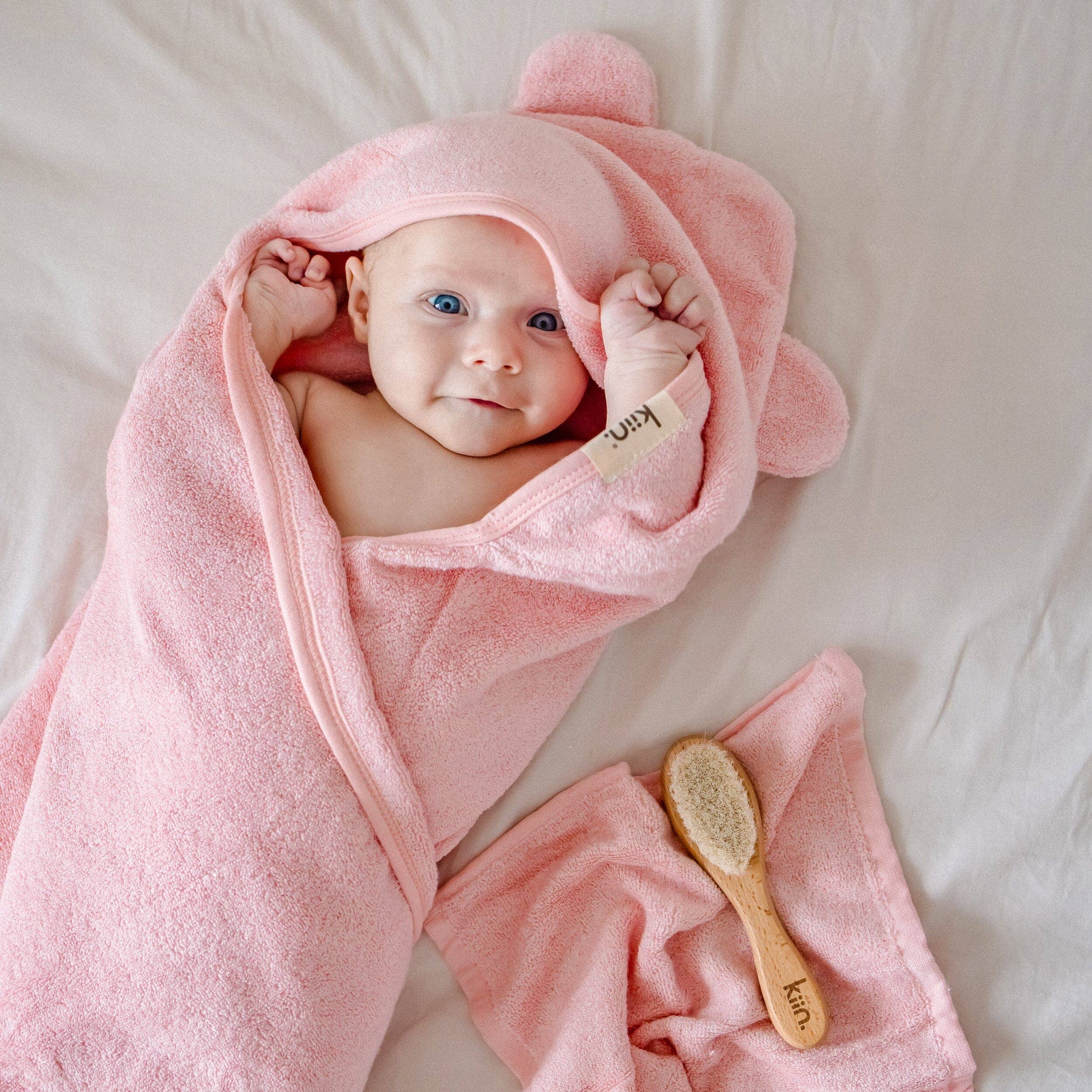 Kiin Baby Hooded Towel - Premium Bamboo Cotton Baby Bath Towel with Bear Ears by Kiin Baby