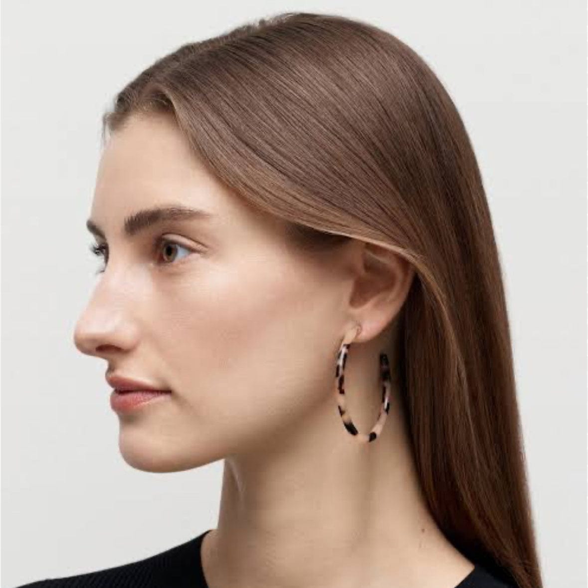 Large Hoop Earrings - Blonde Tortoise + Neon Pink by Machete