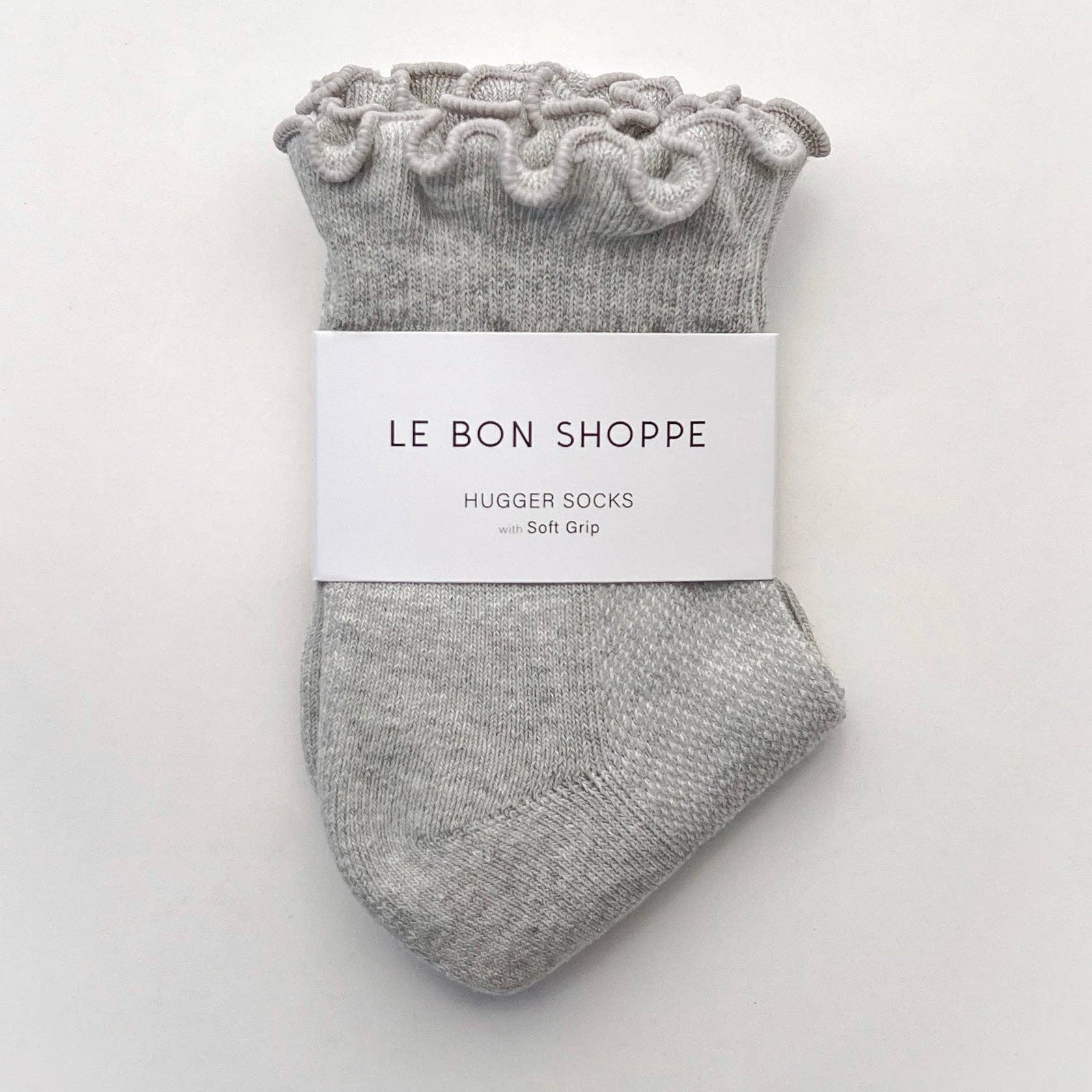 Le Bon Shoppe Ruffle Hugger Crew Sock – Grey/Vanilla by Le Bon Shoppe