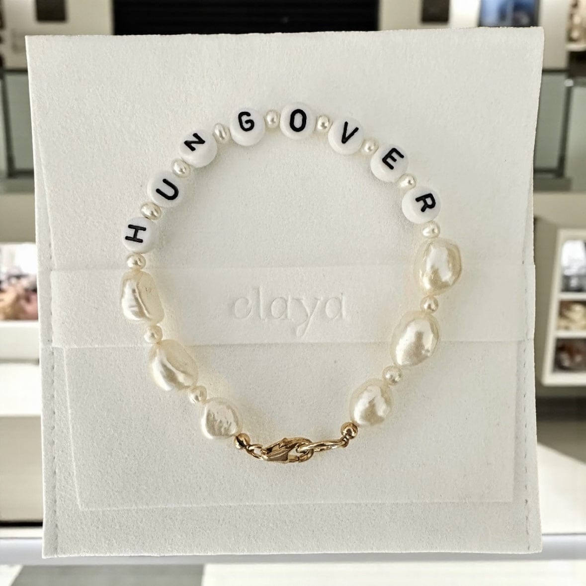 Letters and Pearls Occasion Bracelets - 3 Styles Hungover - Gold by Claya