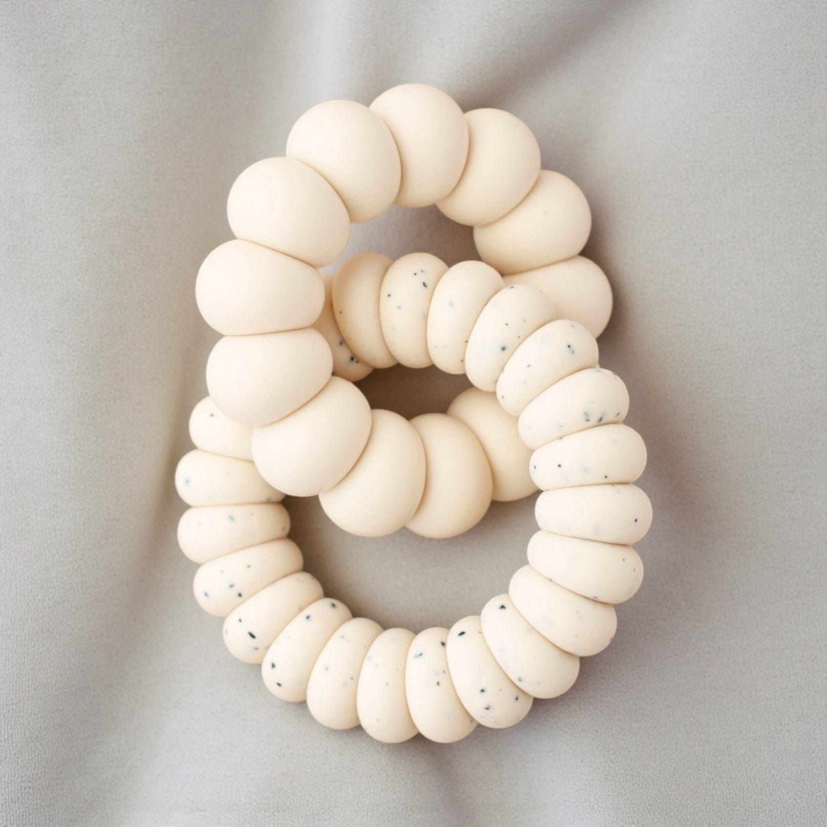 LittleChew Baby Freezer Teether – 10 Styles Luna Speckled Cream by Little Chew