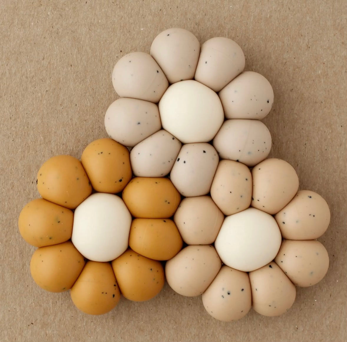 LittleChew Baby Freezer Teether Daisy Speckled Chai by Little Chew
