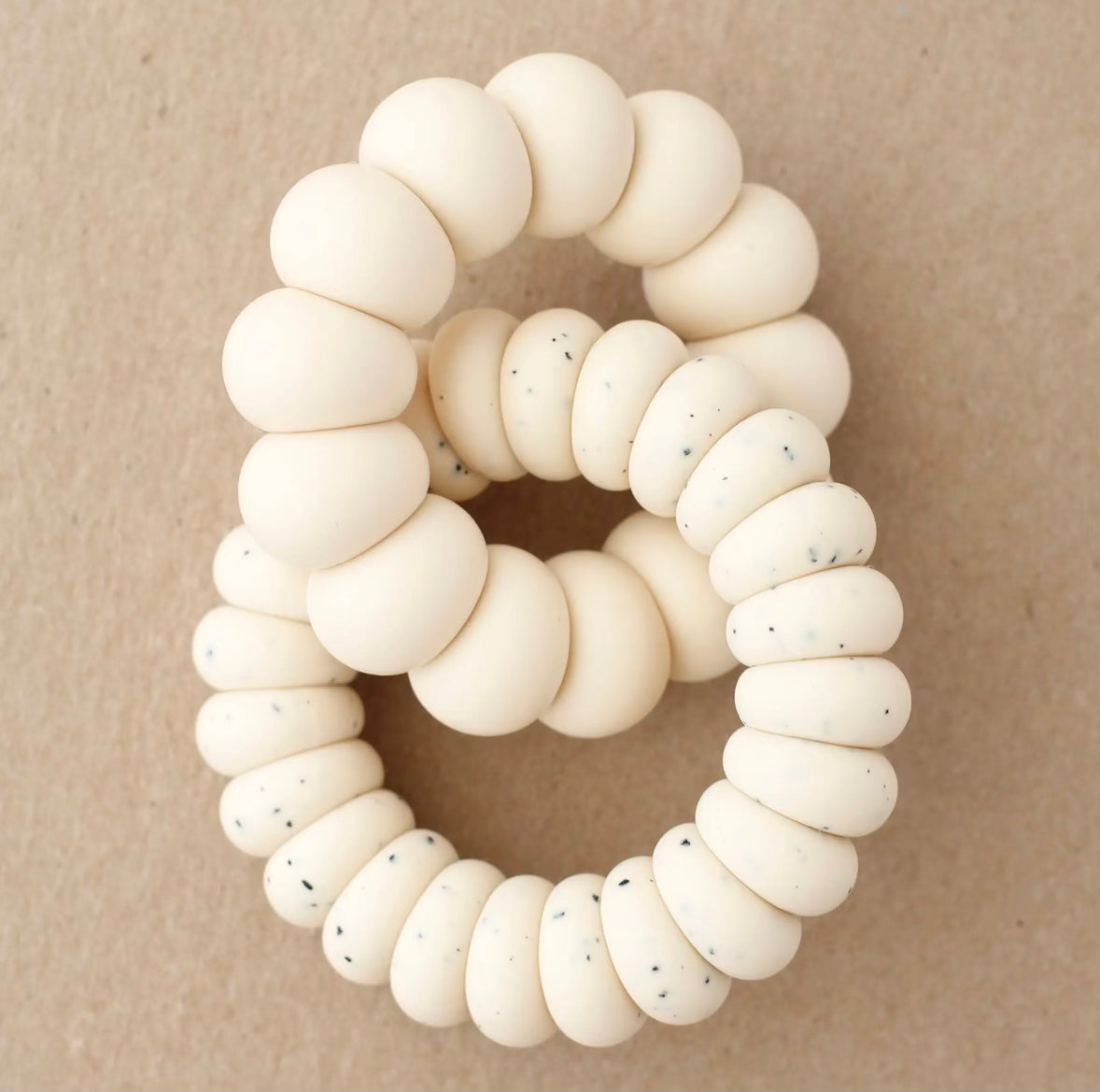 LittleChew Baby Freezer Teether Luna Speckled Cream by Little Chew