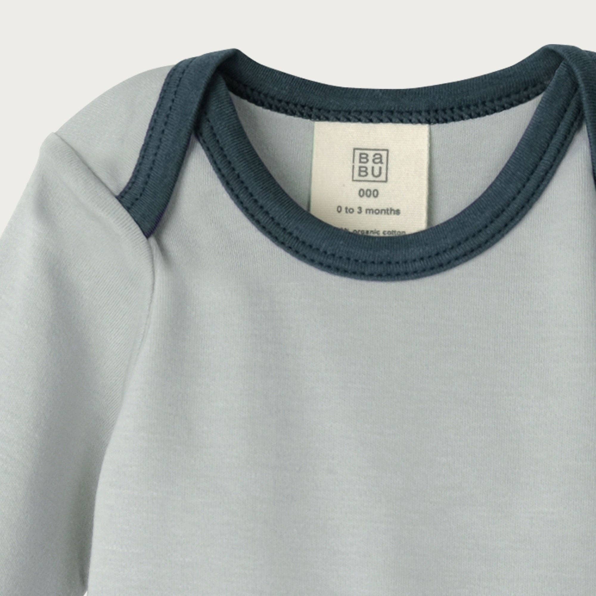 Long Sleeve Bodysuit - Sky Contrast 0-3 months by Babu