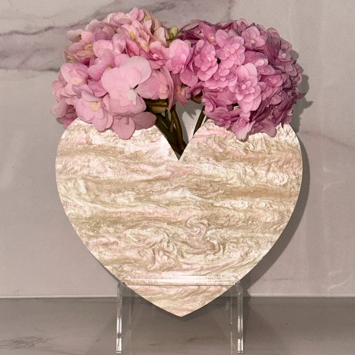 LOVESTAR Mini Vase and Stand - Pink and Cream Pearlescent by LOVESTAR