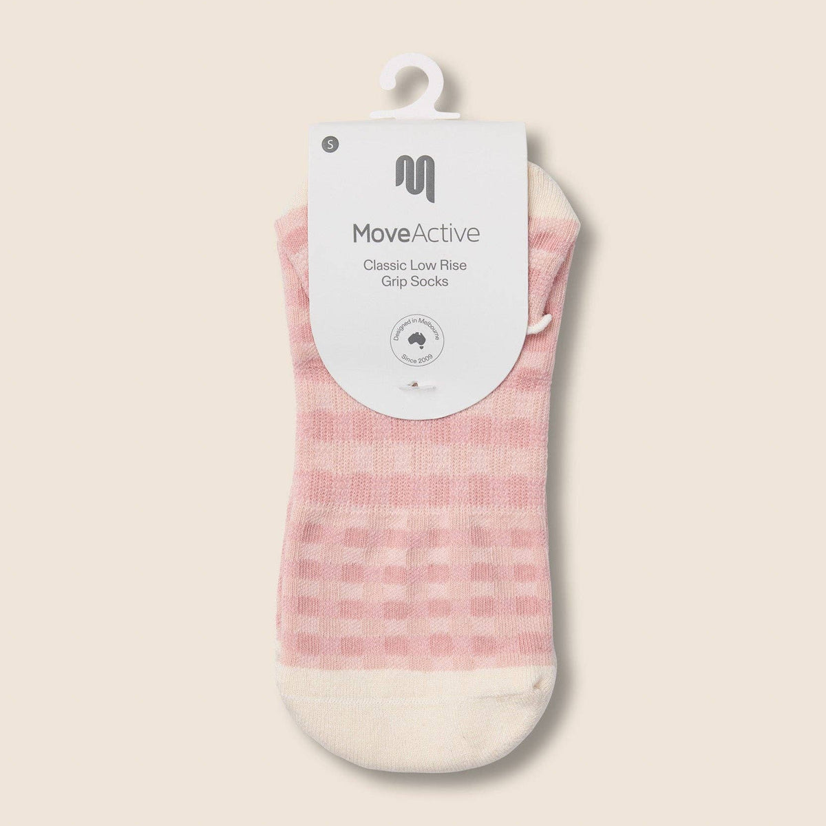 Low Rise Grip Socks - Gingham Frill Pink S by MoveActive