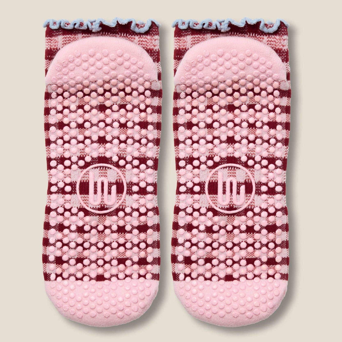 Low Rise Grip Socks - Picnic Check Red S by MoveActive