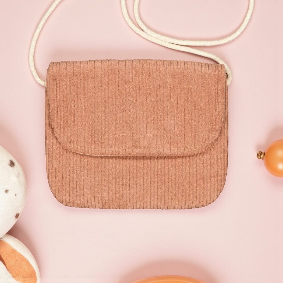Luciole et Petite Pois Children's Handbag - Pink Corduroy by Luciole et Petit Pois