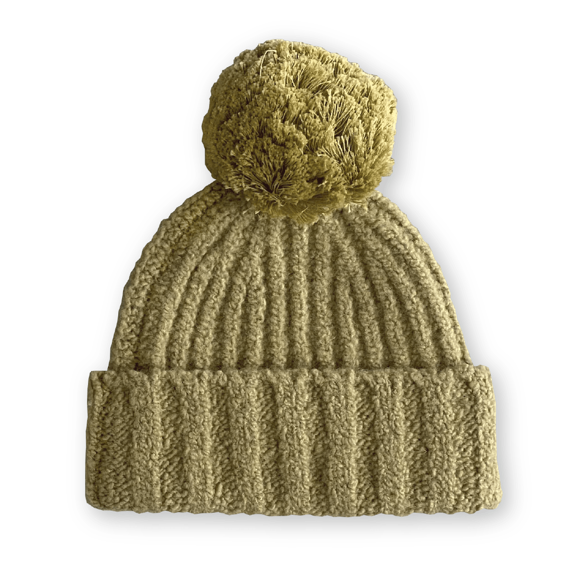 Merino Wool Pom Pom Beanie in Sage by Grown