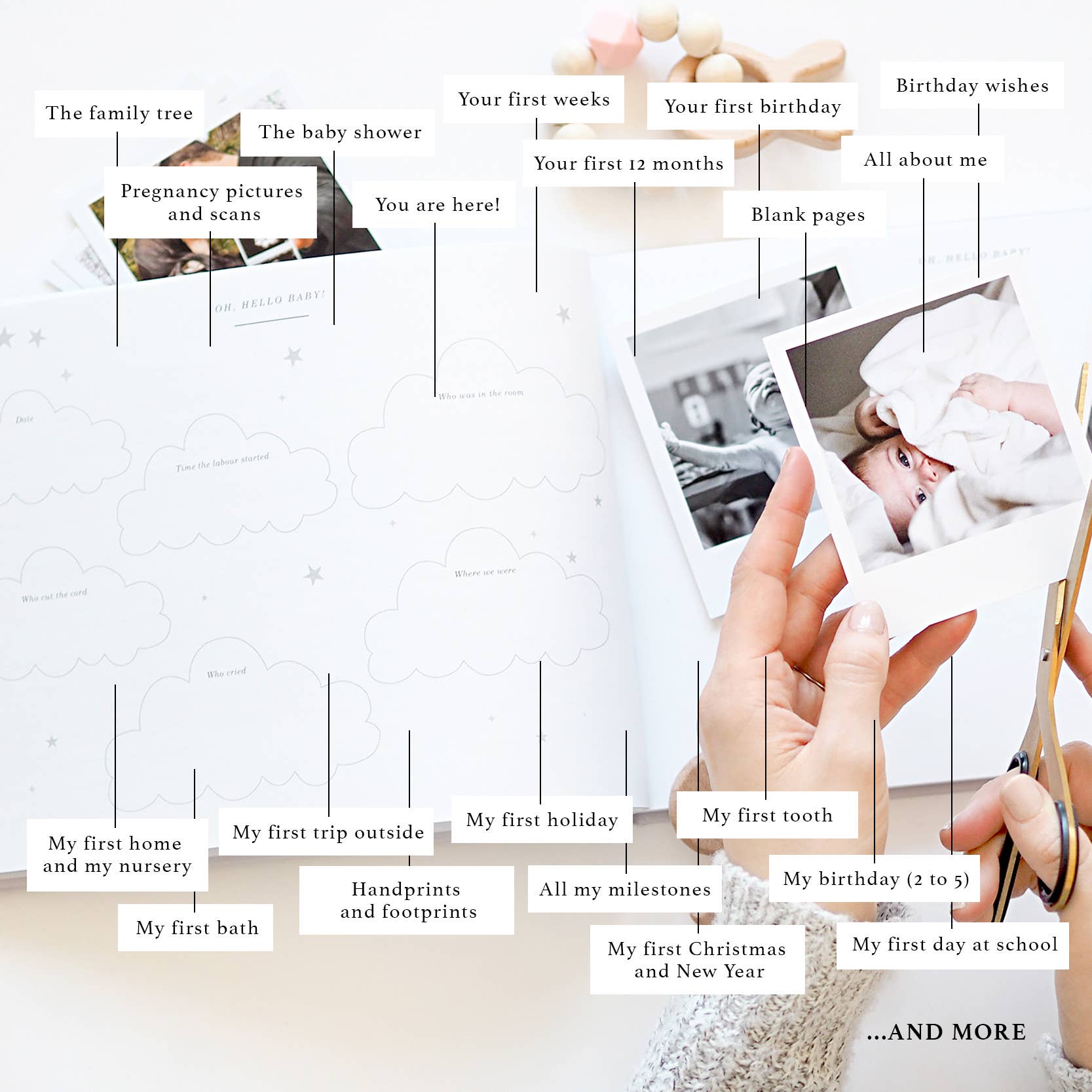 My Baby Journal (Ivory) newborn keepsake memory book gift by Blush And Gold