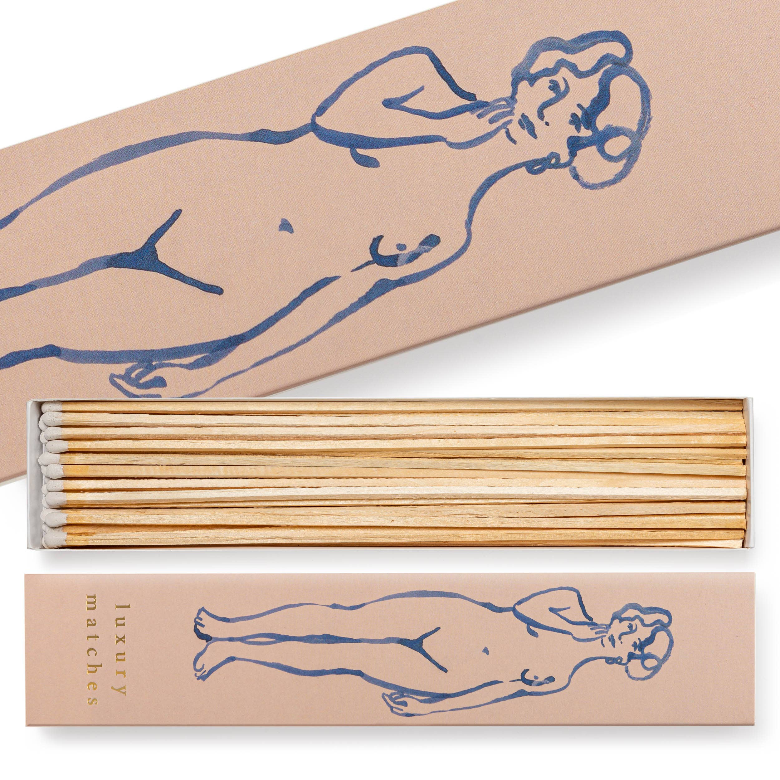 Nude Luxury Matches by Wanderlust Paper Co. Long Matchbox by Archivist Gallery
