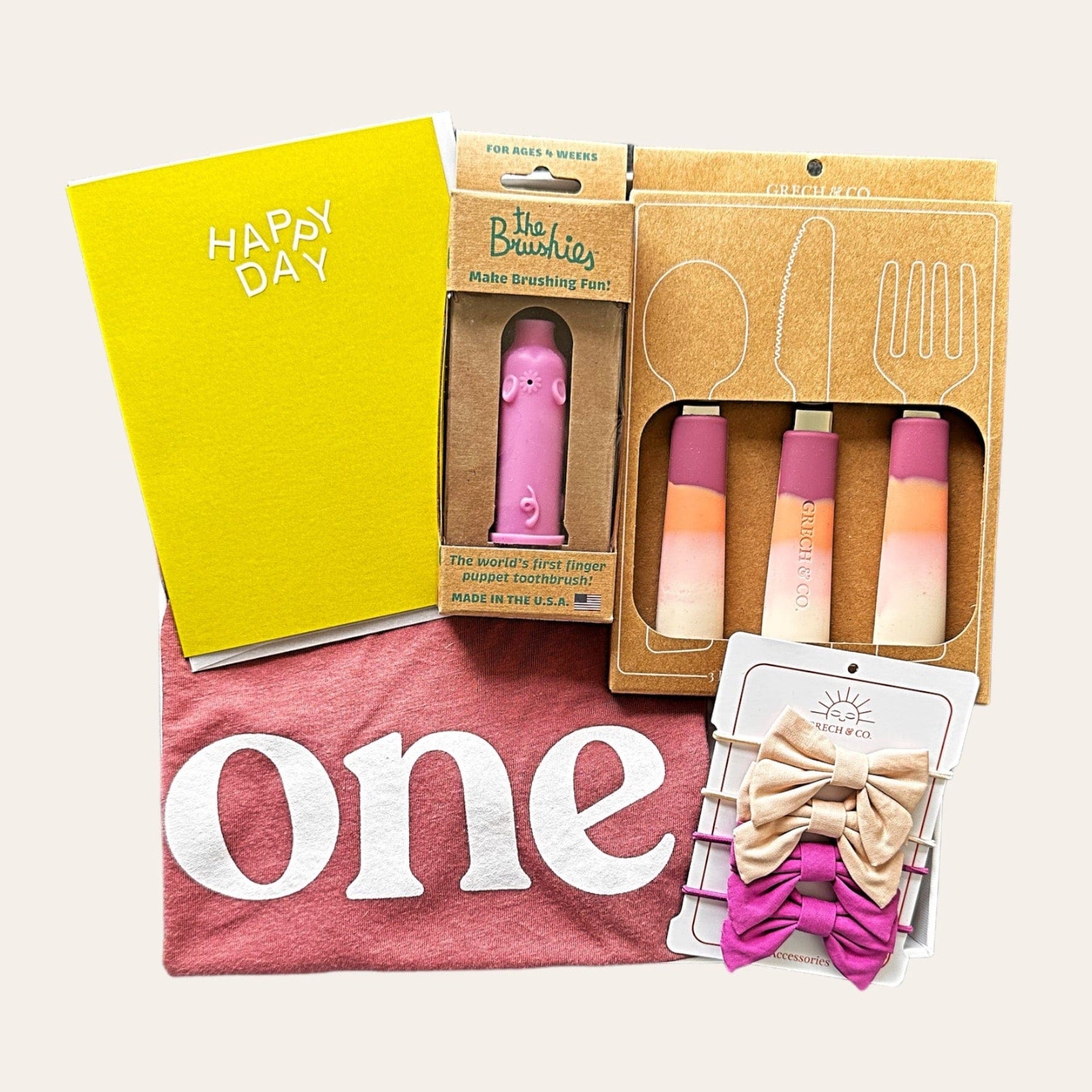 One "Pink" - Gift Box for One Year Old by Claya