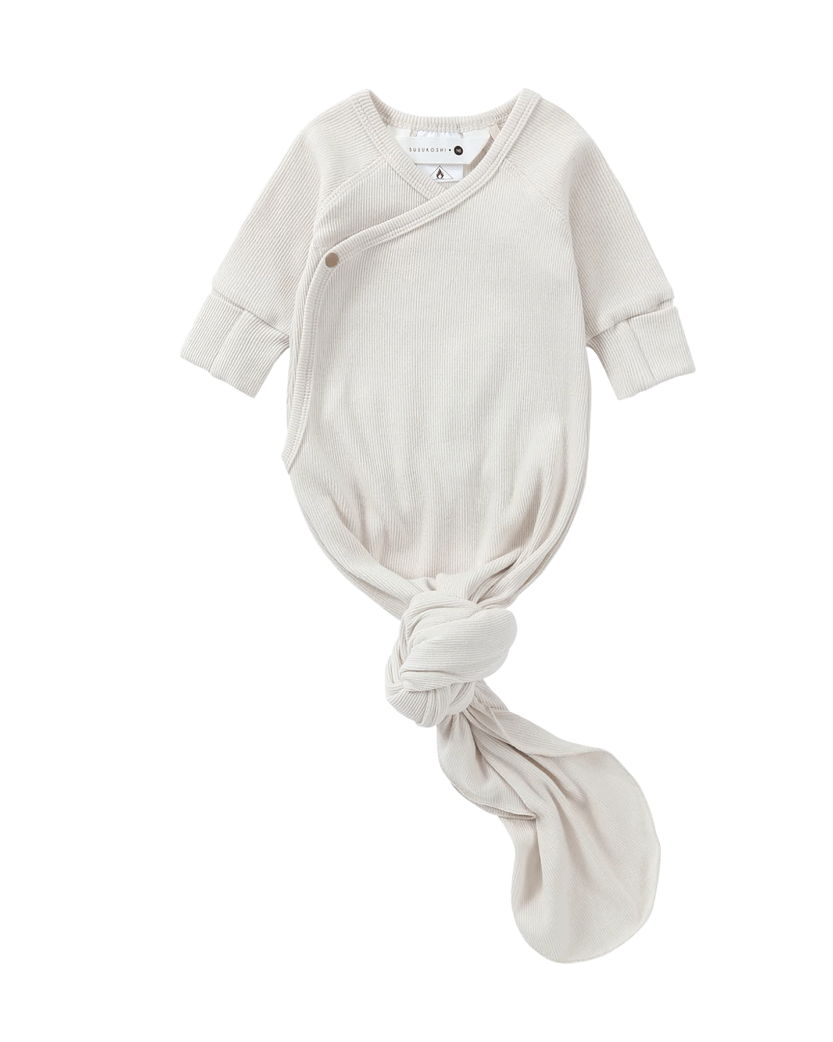 Organic Cotton New Born Baby Kimono Gown -  Eggshell or Salt Salt by Susukoshi