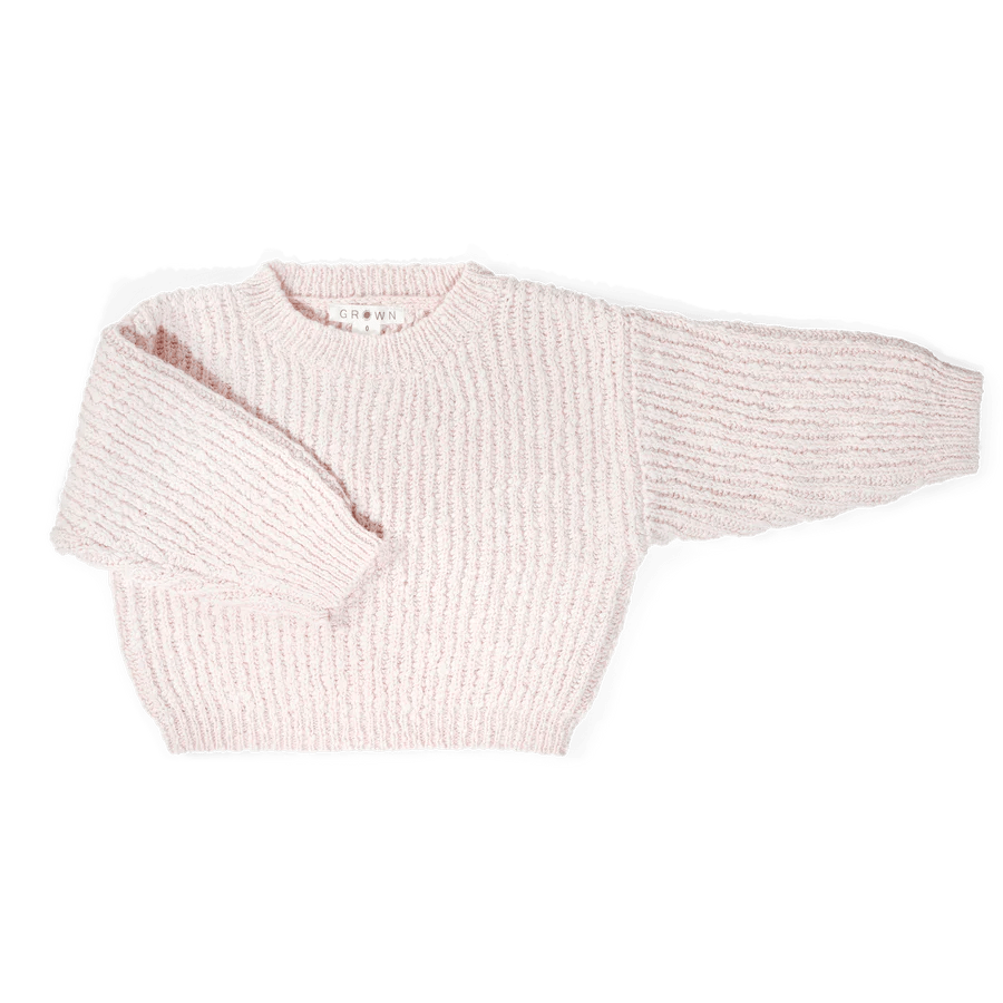 Organic Textured Pullover in Pink Salt by Grown