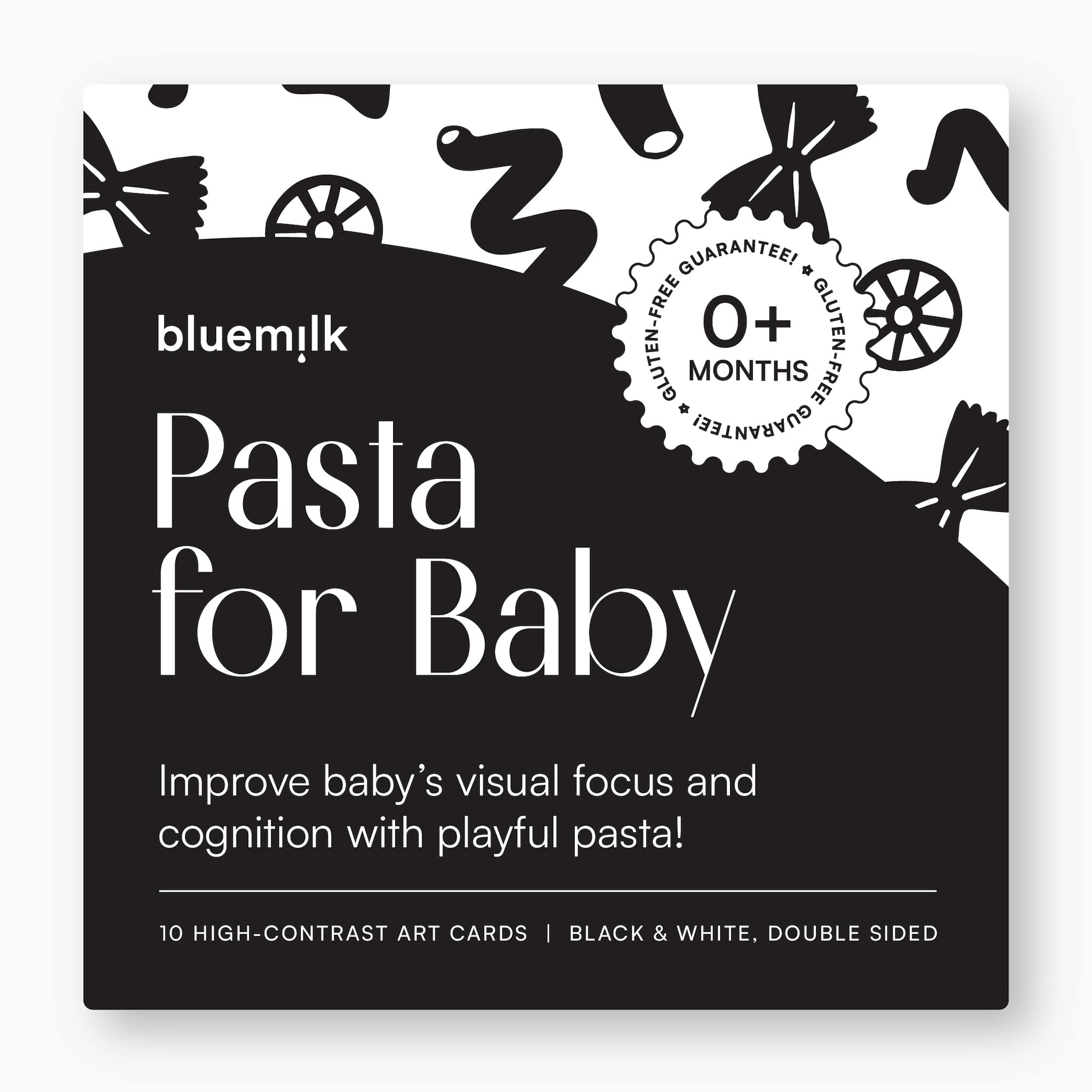 Pasta for Baby High-Contrast Art Cards by BlueMilk Studio