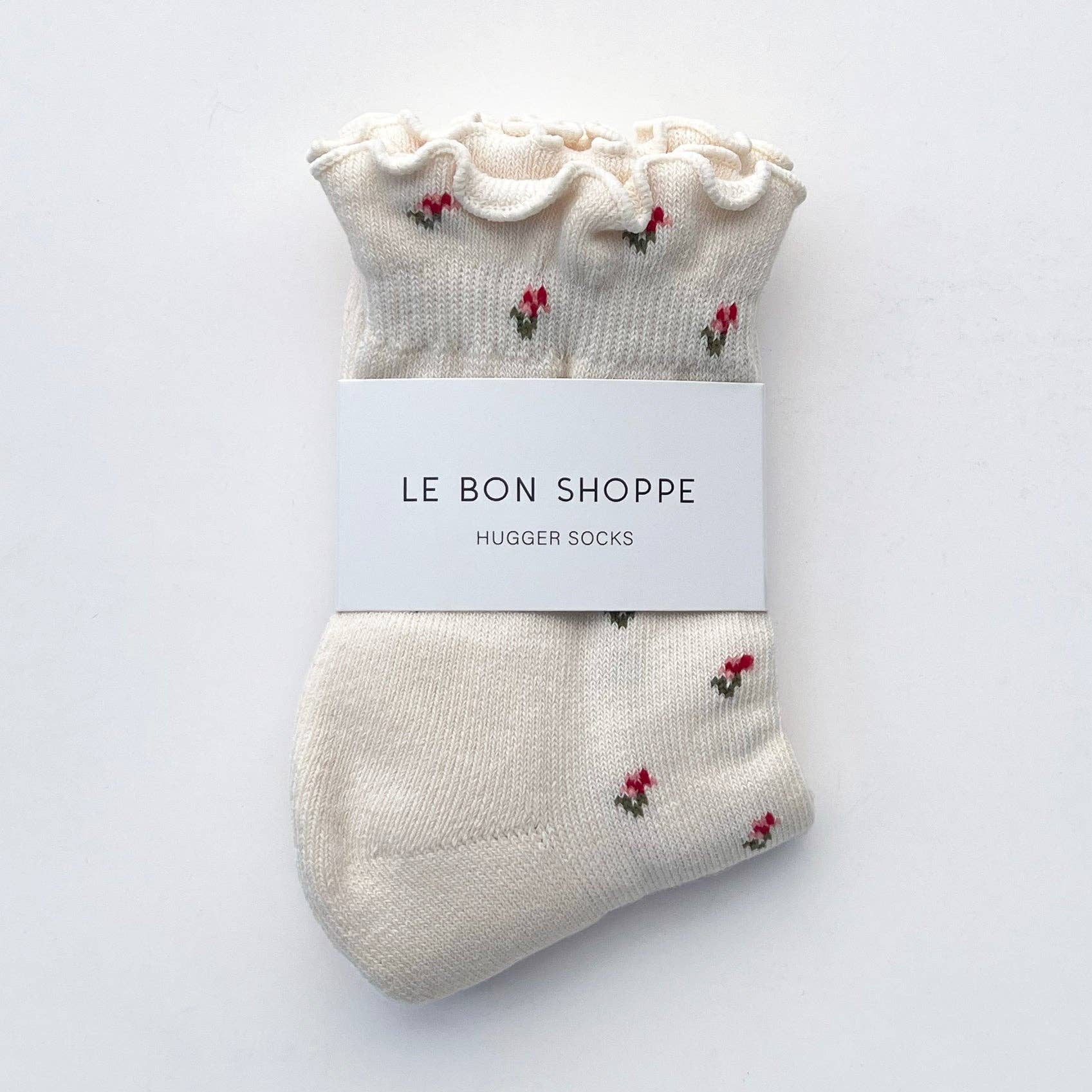 Petal Ruffled Hugger Crew Socks (Wholesale) by Le Bon Shoppe