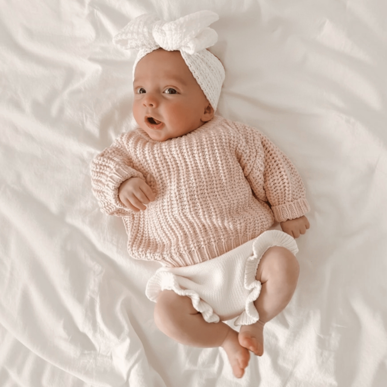 Petite and Co Chunky Knit Jumper Baby Pink - 0–3 Months by Petite and Co
