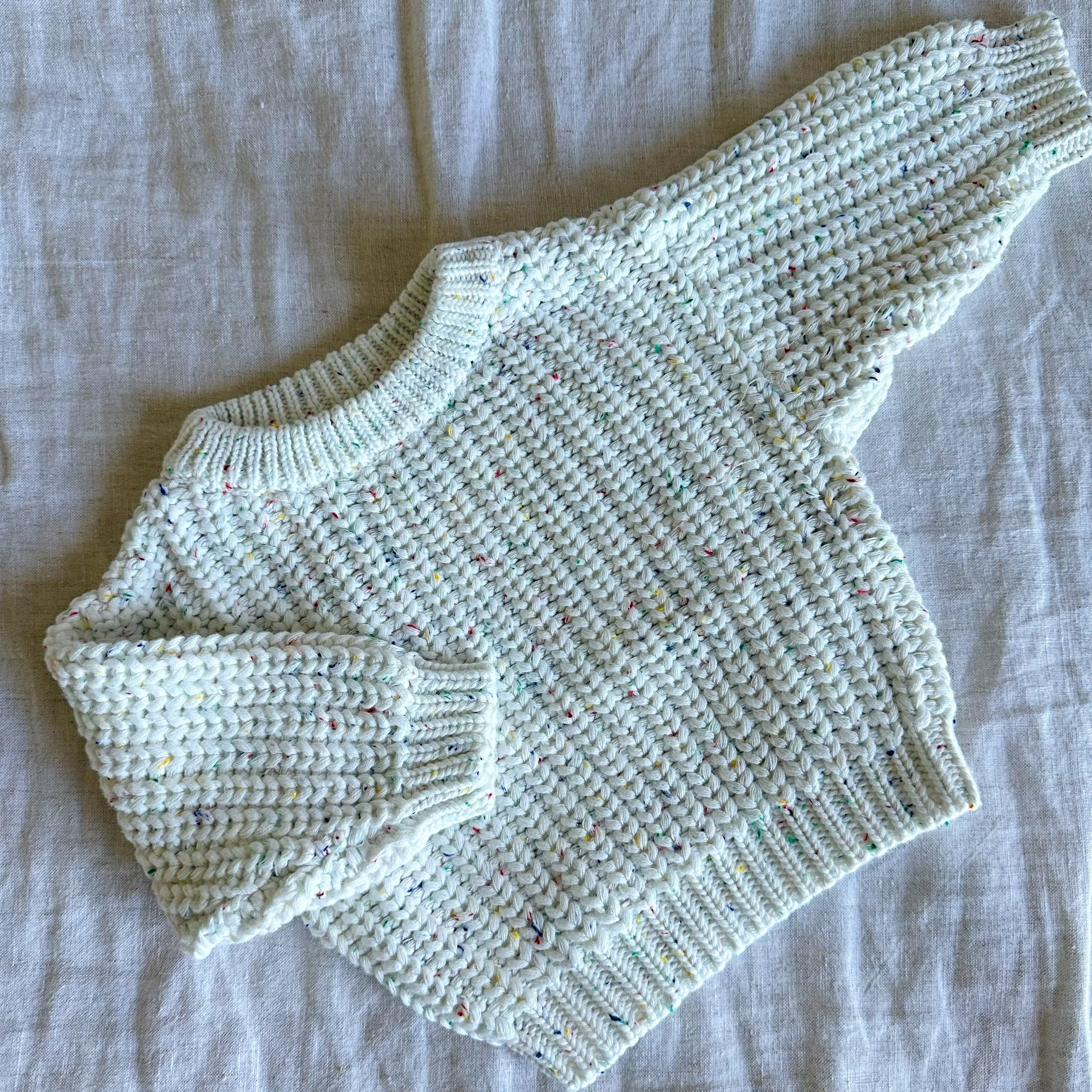 Petite and Co Chunky Knit Jumper Confetti - 0–3 Months by Petite and Co