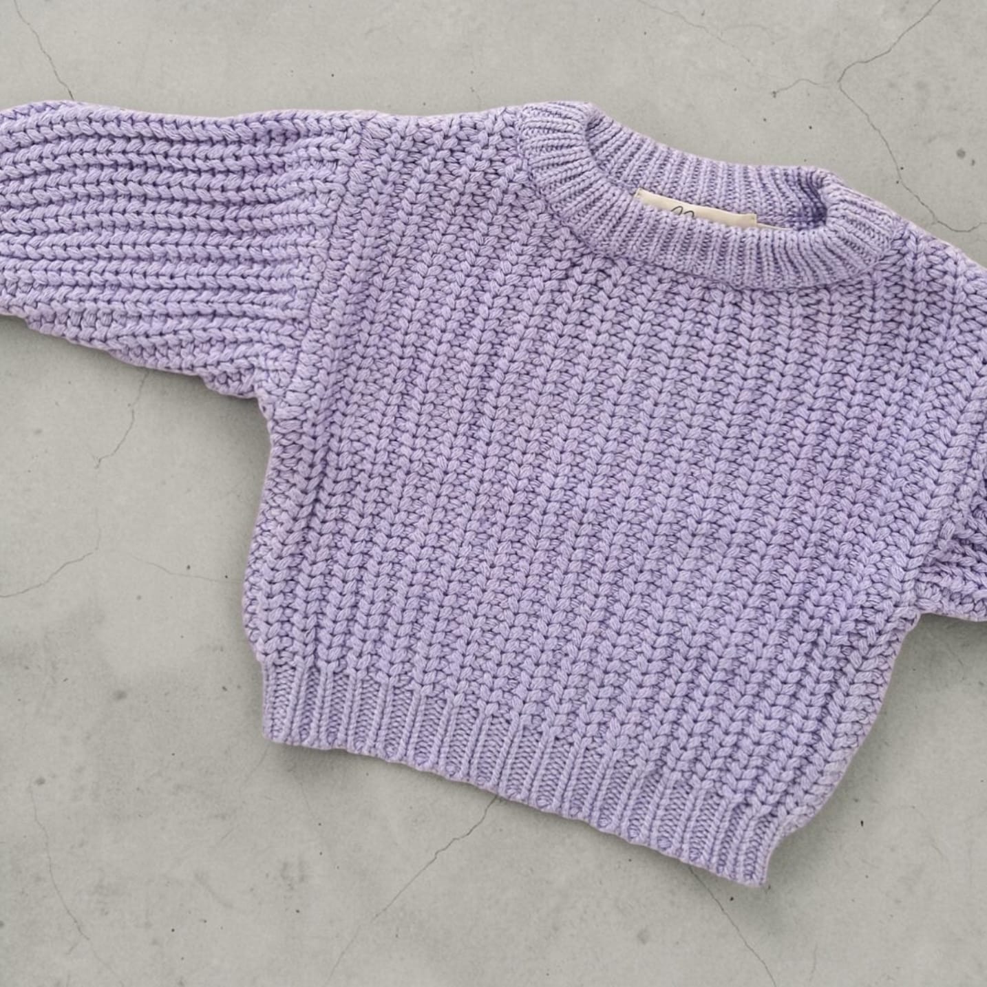 Petite and Co Chunky Knit Jumper - Purple 0-3M by Petite and Co