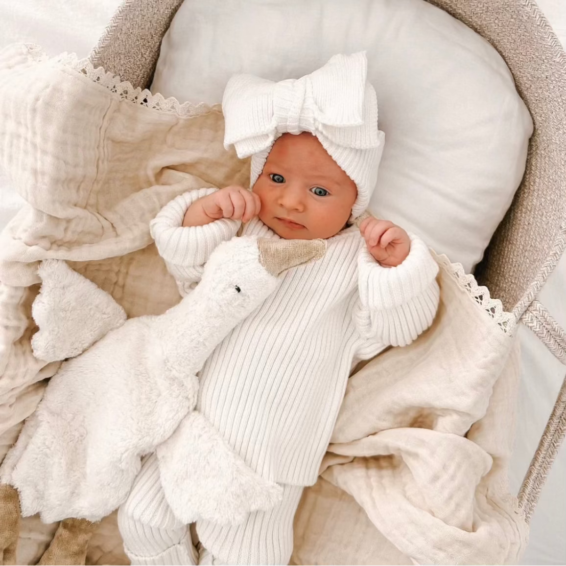 Petite and Co Classic Ribbed Set – Milk (0–3 Months) by Petite and Co
