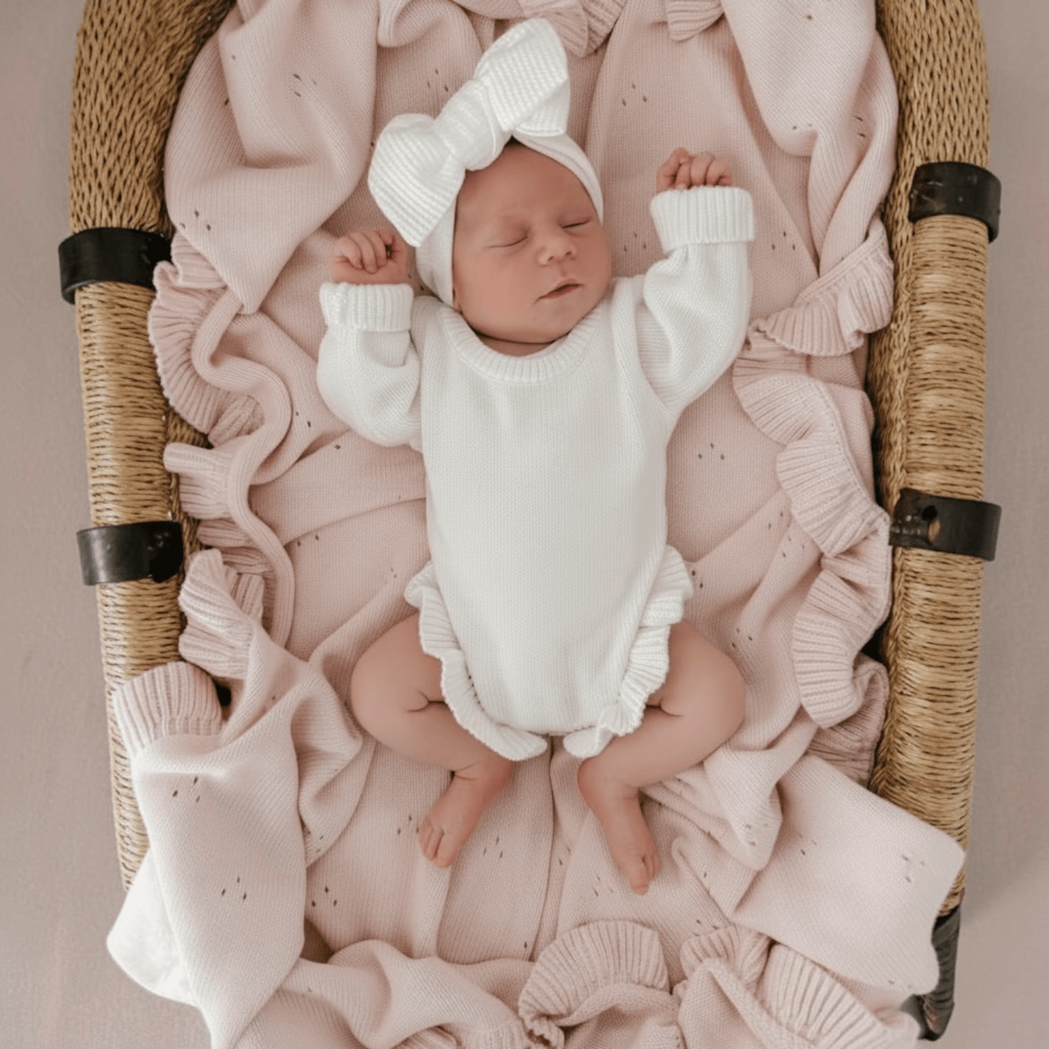Petite and Co Frill Pontielle Baby Blanket - Baby Pink by Petite and Co
