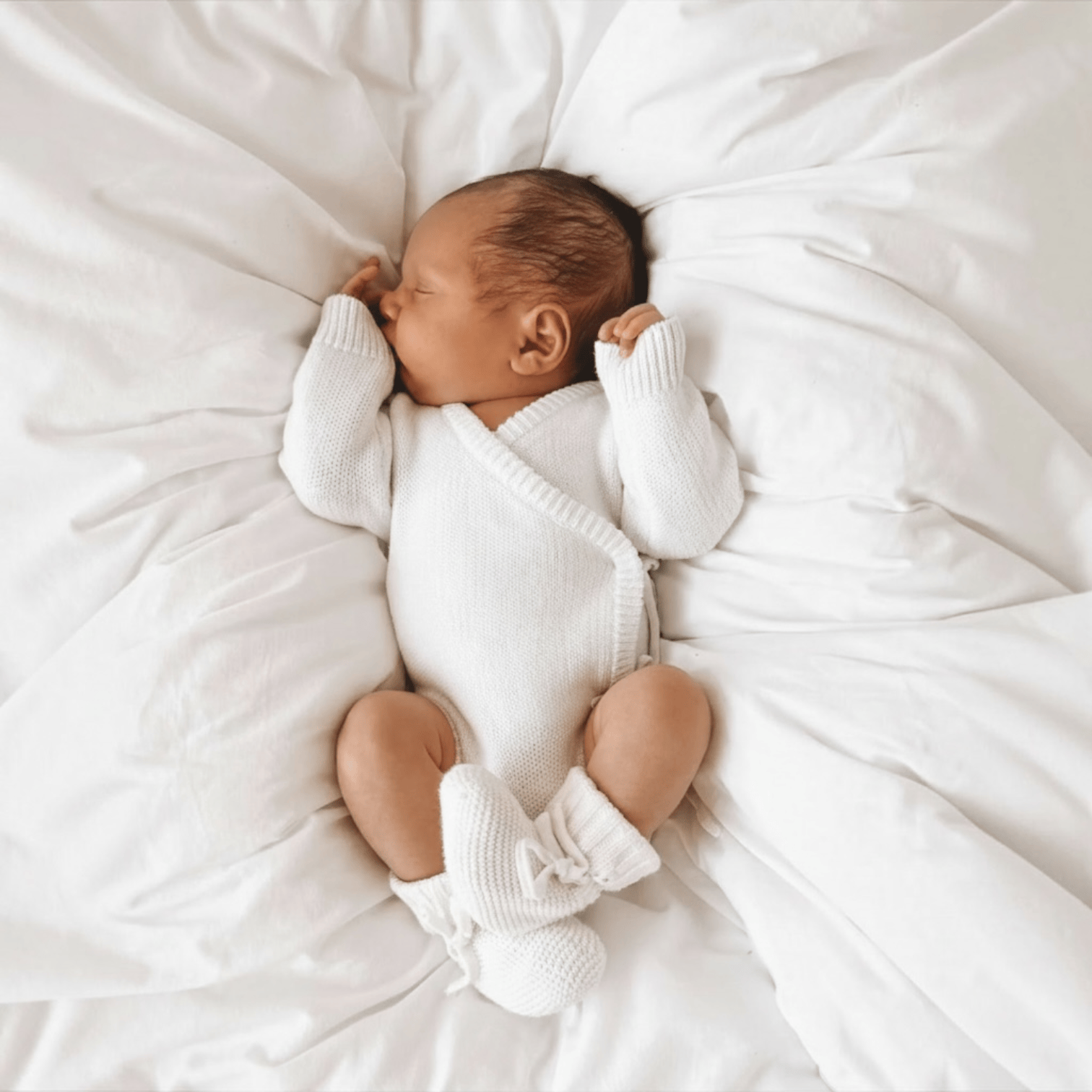 Petite and Co Knit Bodysuit - White 0-3 months by Petite and Co