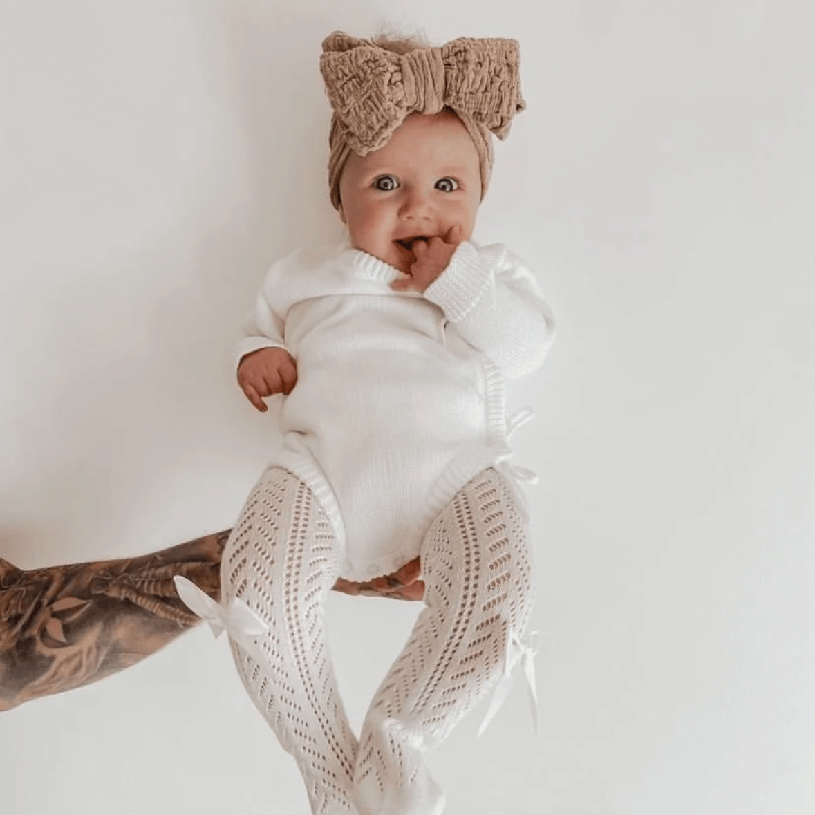 Petite and Co Knit Bodysuit - White 0-3 months by Petite and Co