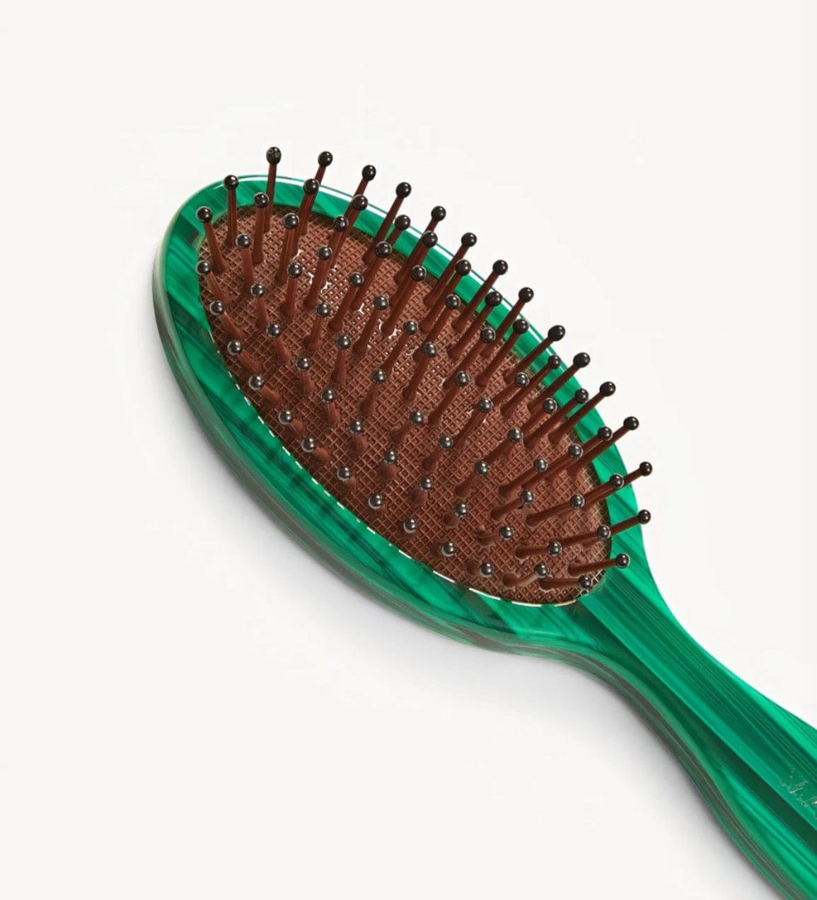 Petite Travel Detangling Hair Brush in Orchid + Alabaster + Malachite Malachite by Machete