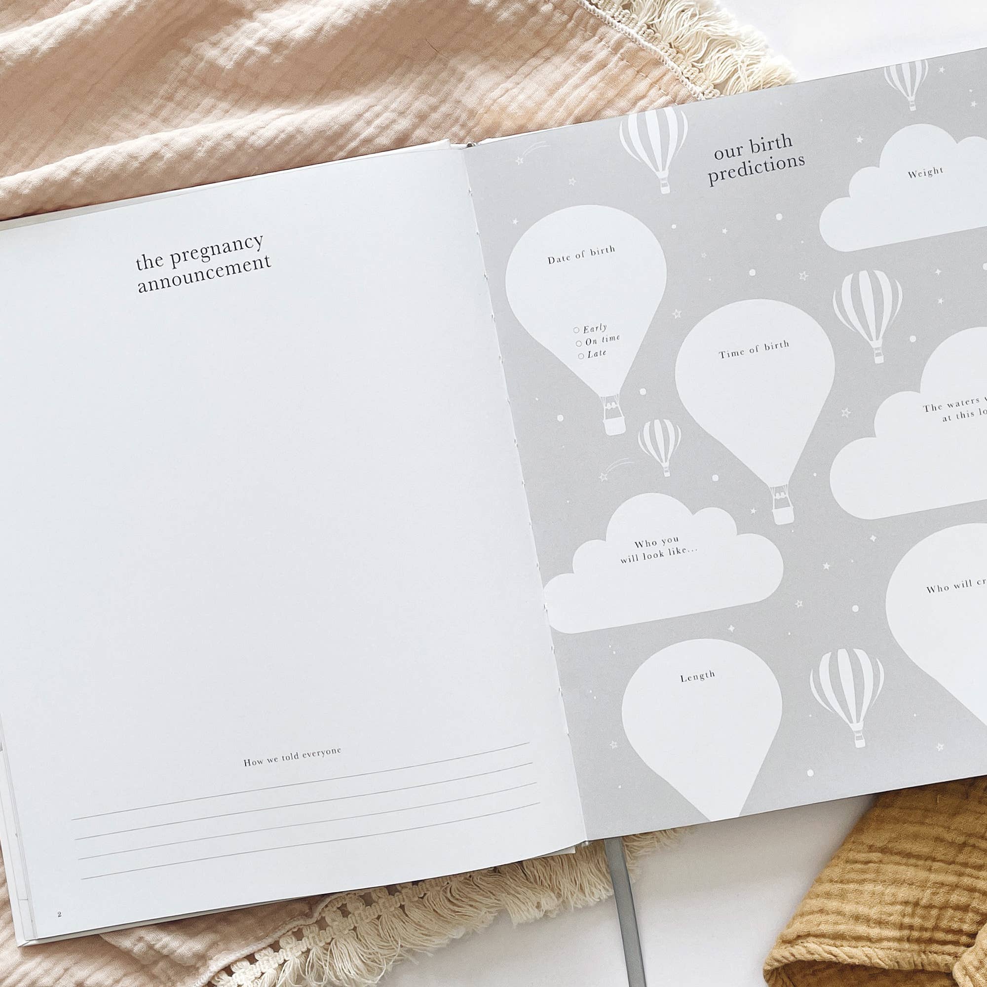 Pregnancy Journal (Pearl) - keepsake parents to be journal by Blush And Gold