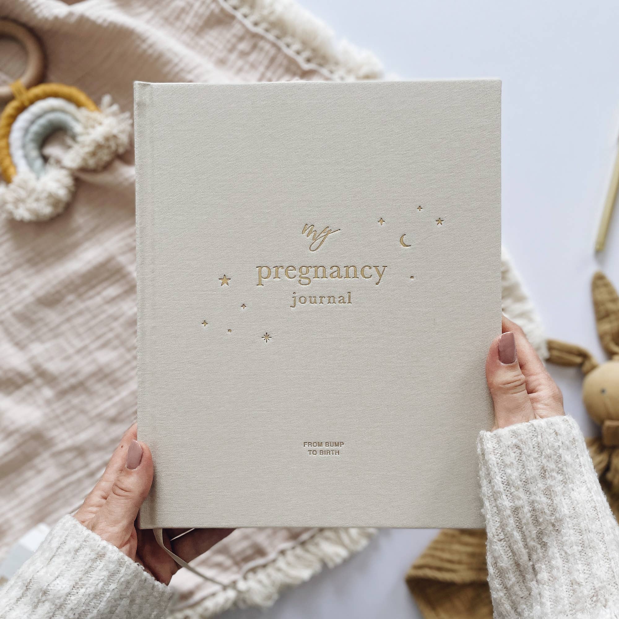 Pregnancy Journal (Pearl) - keepsake parents to be journal by Blush And Gold