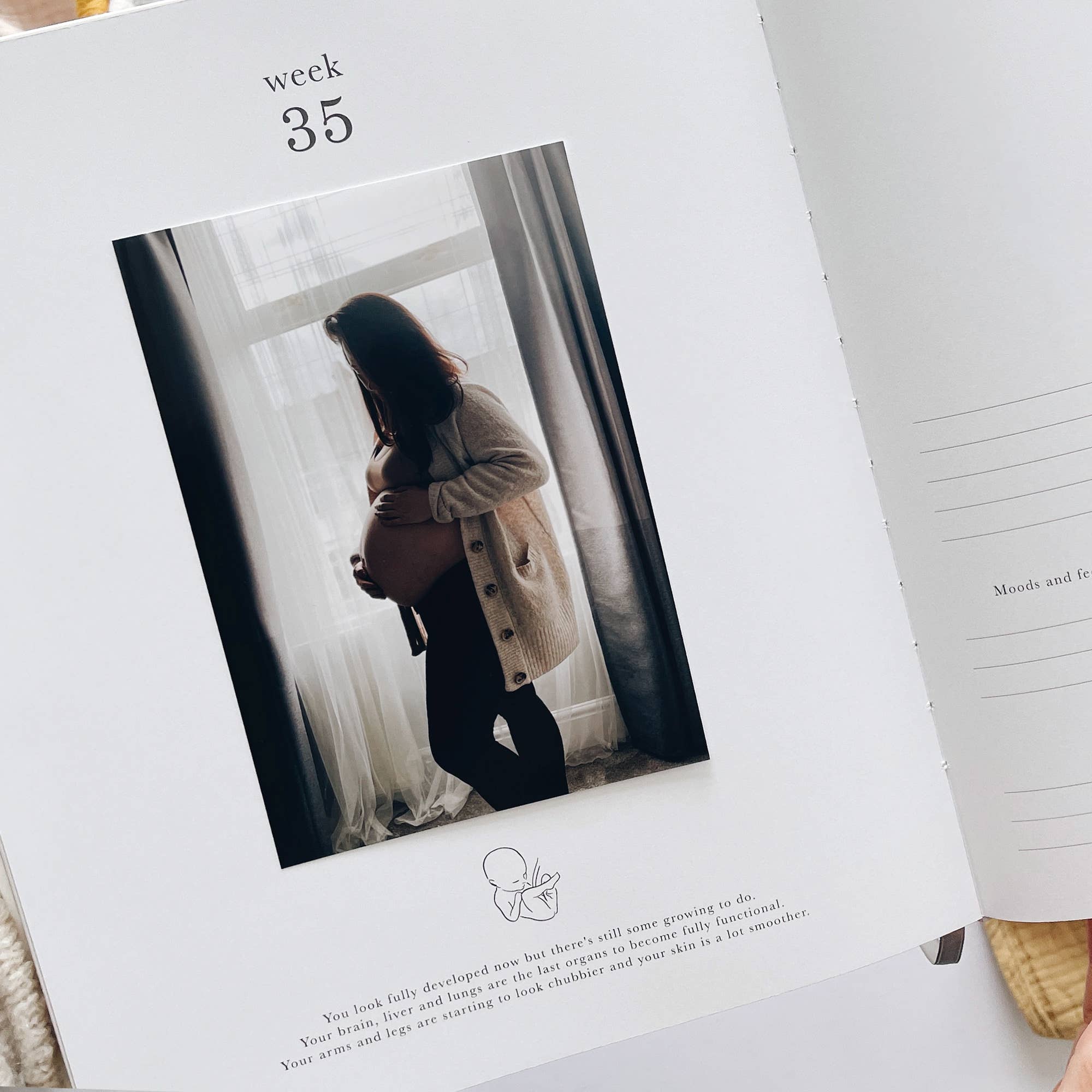 Pregnancy Journal (Pearl) - keepsake parents to be journal by Blush And Gold