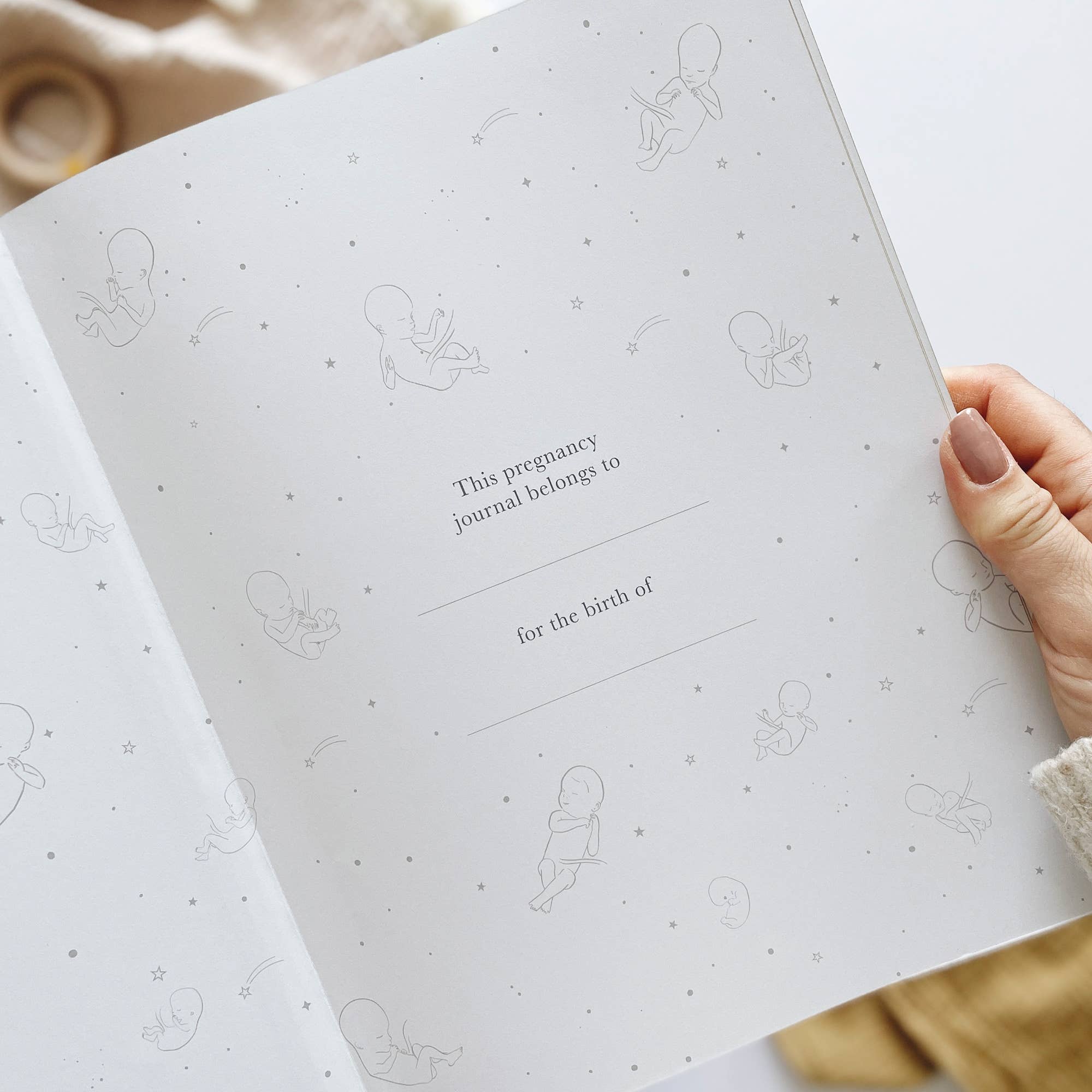 Pregnancy Journal (Pearl) - keepsake parents to be journal by Blush And Gold