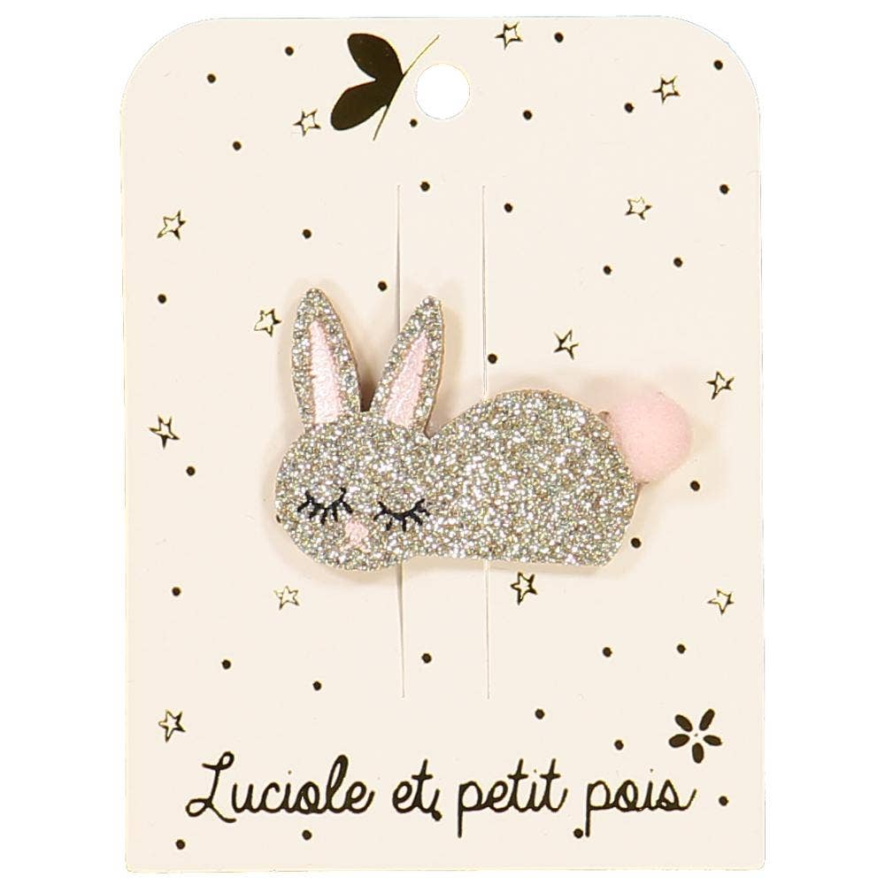 Rabbit hair clip - Gold glitter by Luciole et Petit Pois