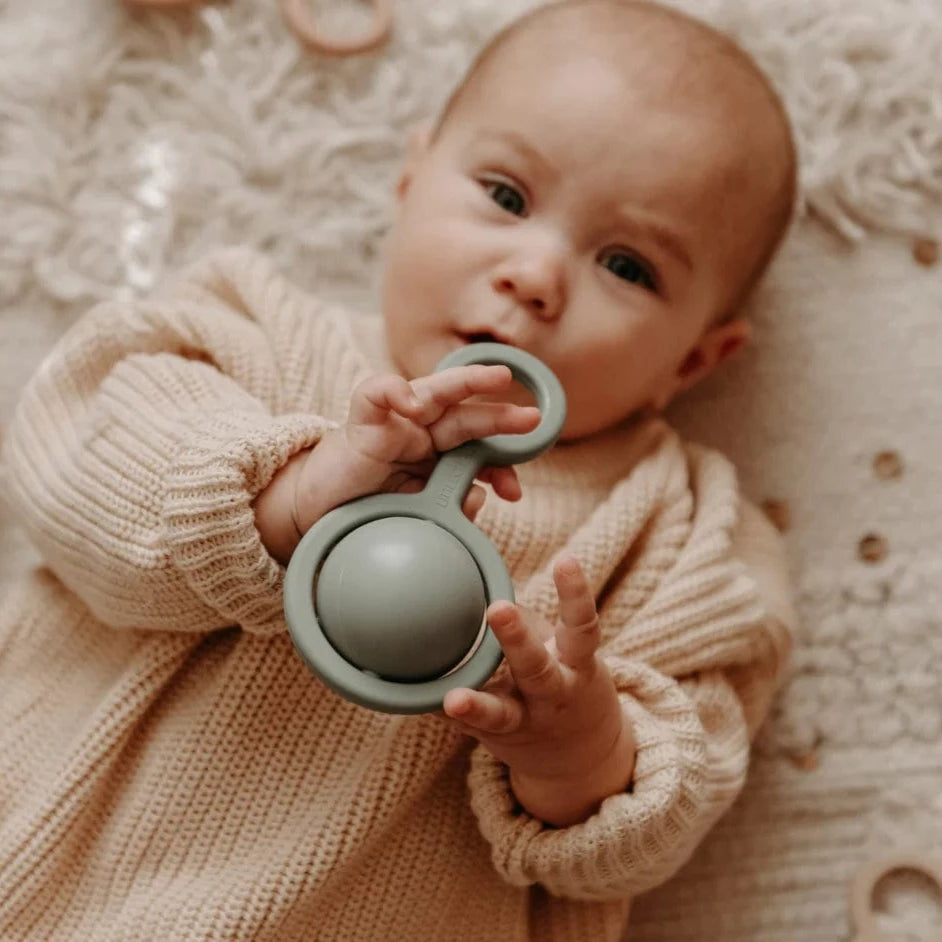 Rattle Baby Toy + Teether in Four Colours by Little Chew