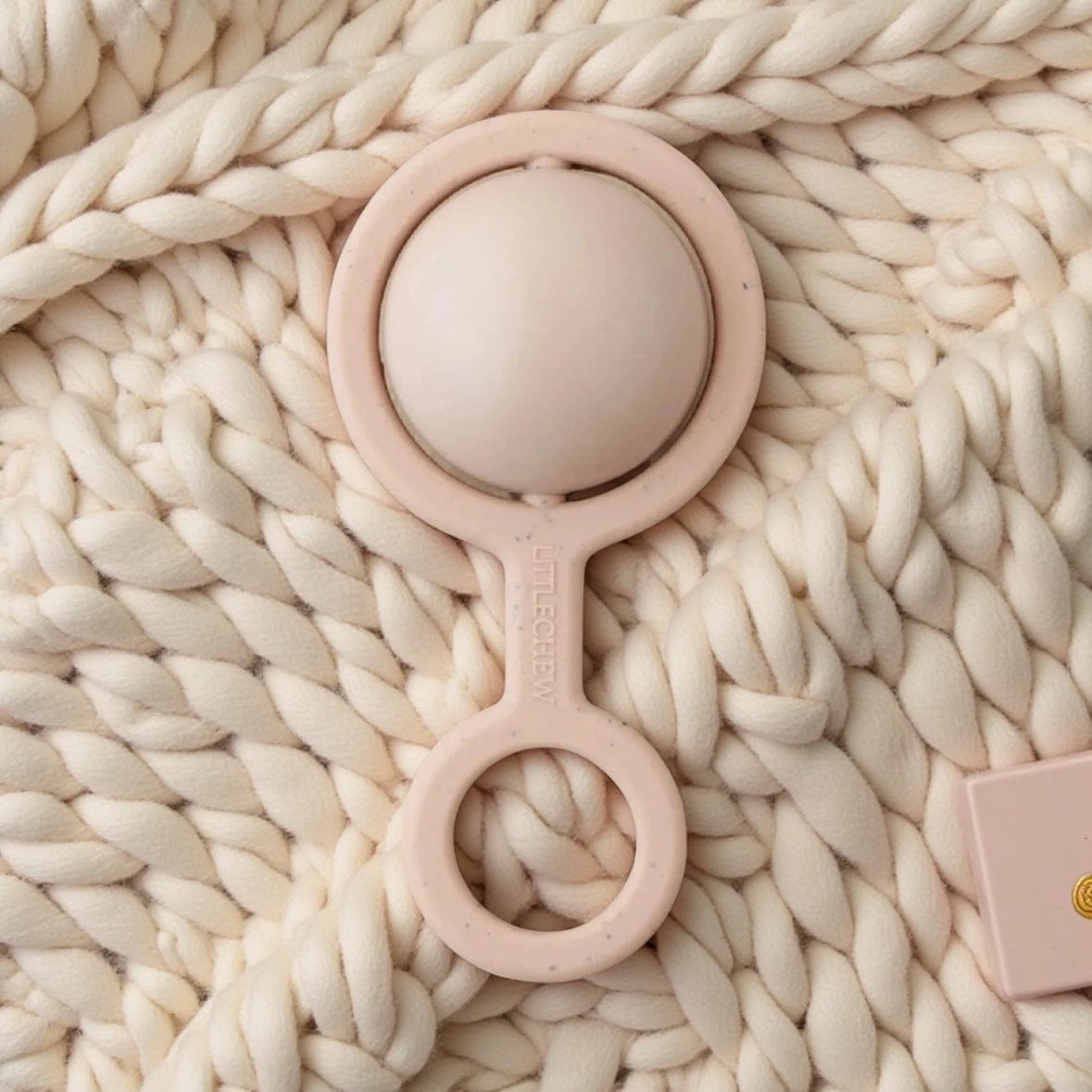 Rattle Baby Toy + Teether in Four Colours Peony by Little Chew